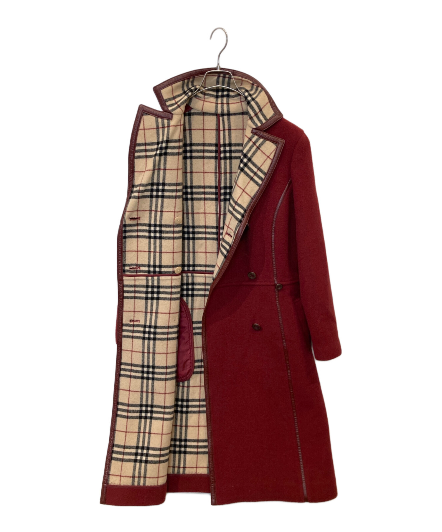 BURBERRY BLUE LABEL フード付きコート 赤　38サイズ 中古・古着通販】BURBERRY BLUE LABEL (バーバリー ブルー レーベル