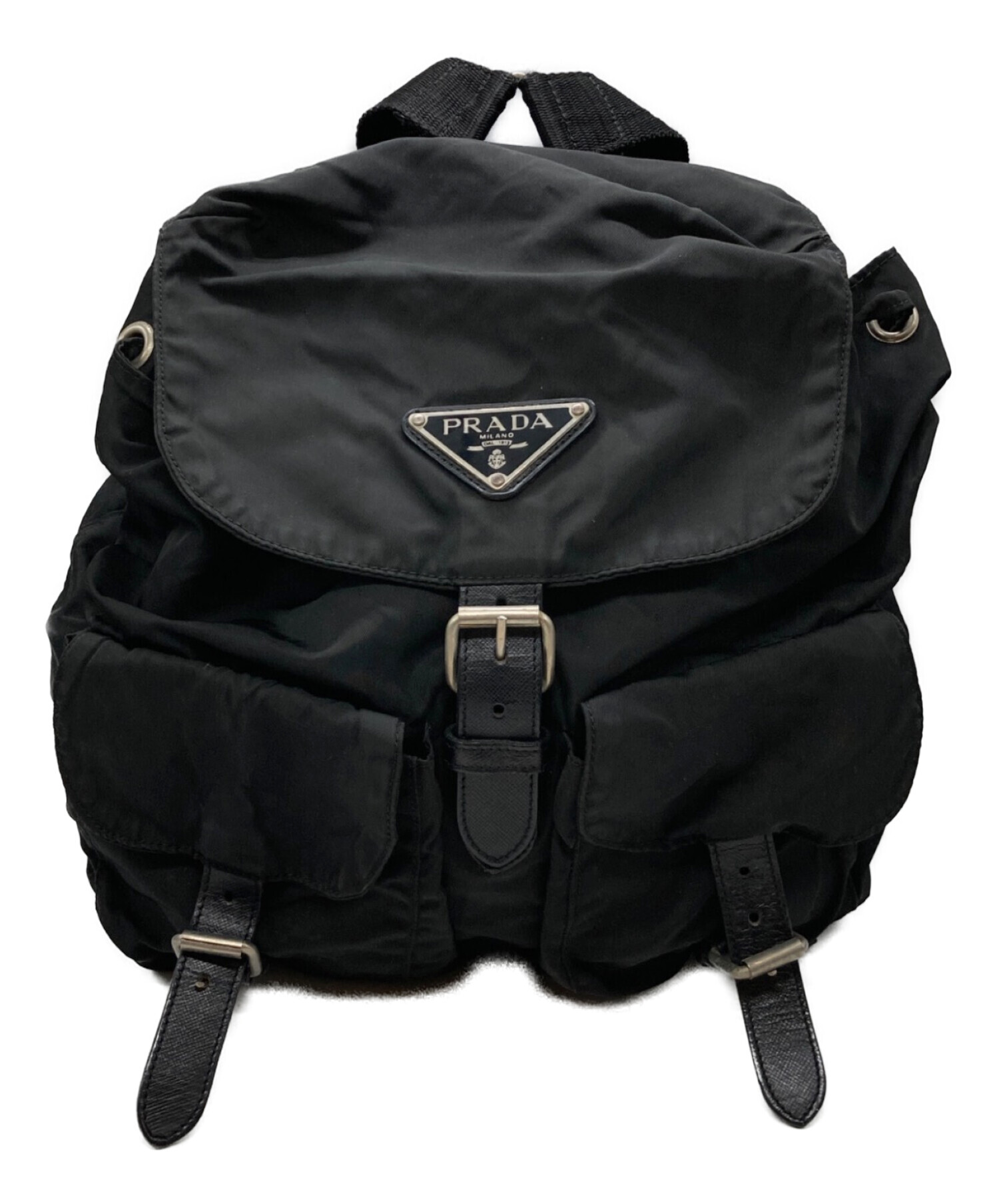 ナイロン　ブラック　リュック　バックパック　古着 中古・古着通販】PRADA (プラダ) ナイロンリュック 14 ブラック