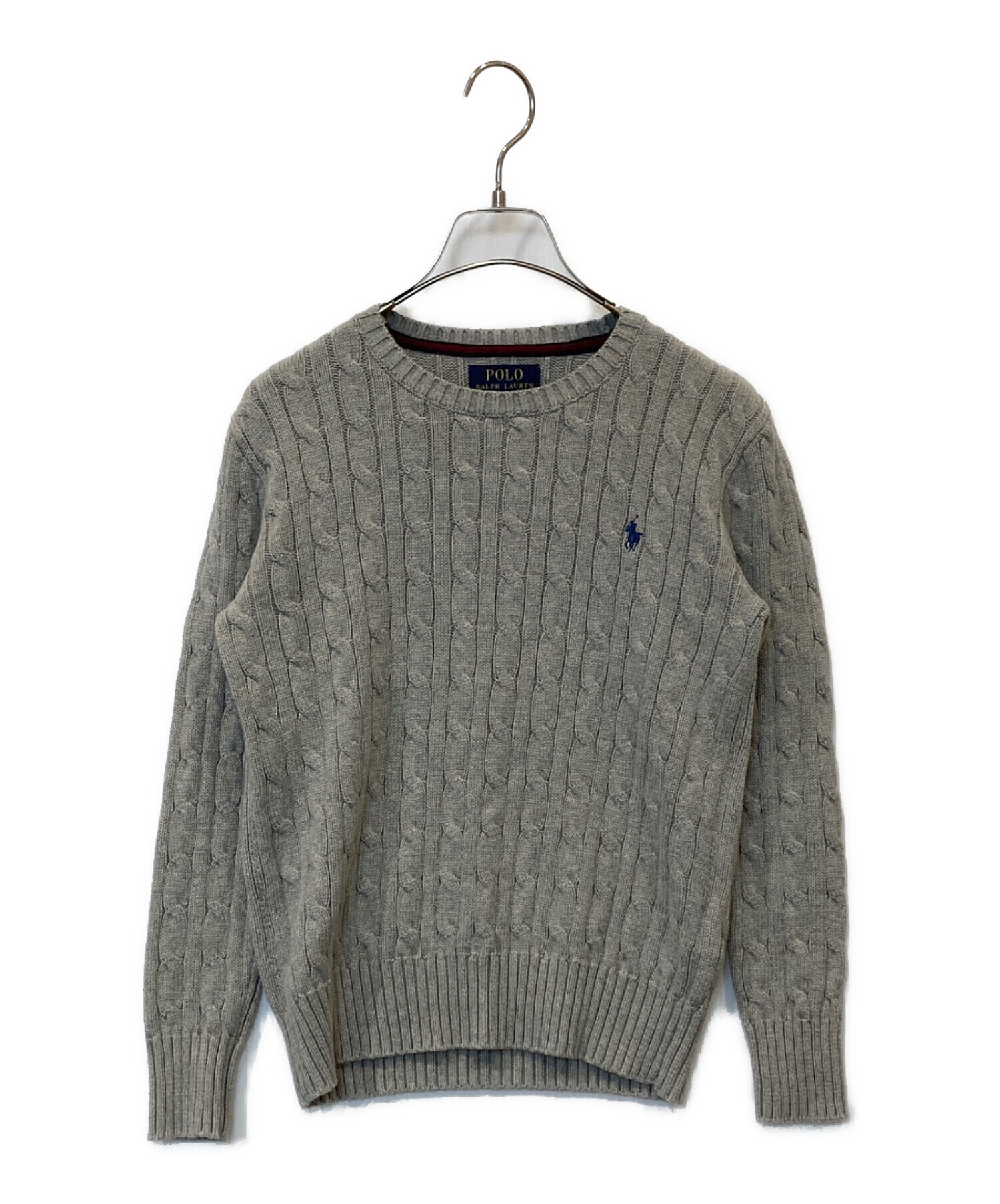 Polo Ralph Lauren グレー ケーブルニット L 中古・古着通販】POLO RALPH LAUREN (ポロ・ラルフローレン) ケーブル