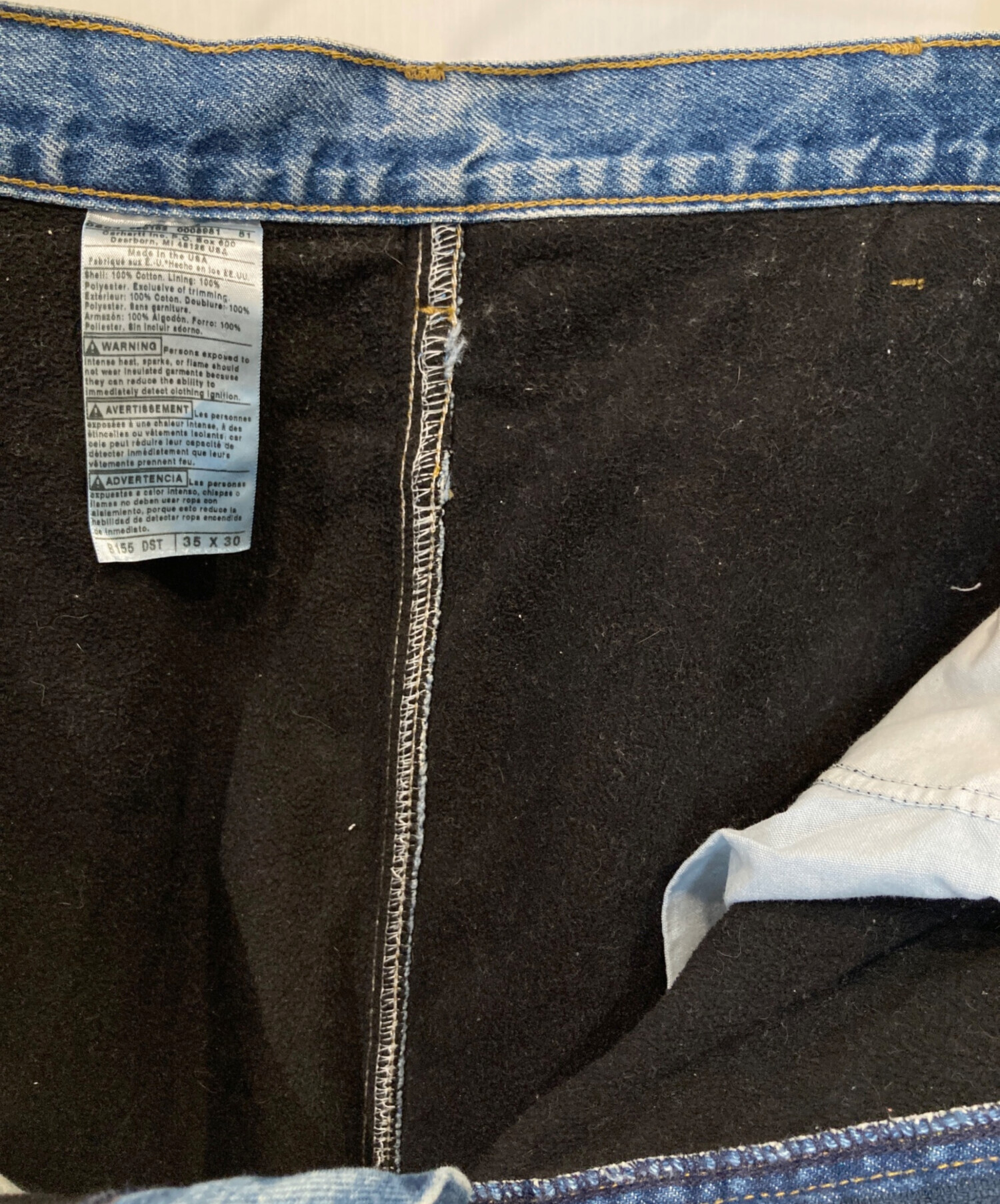 中古・古着通販】CarHartt (カーハート) 裏起毛デニムパンツ B155 DST