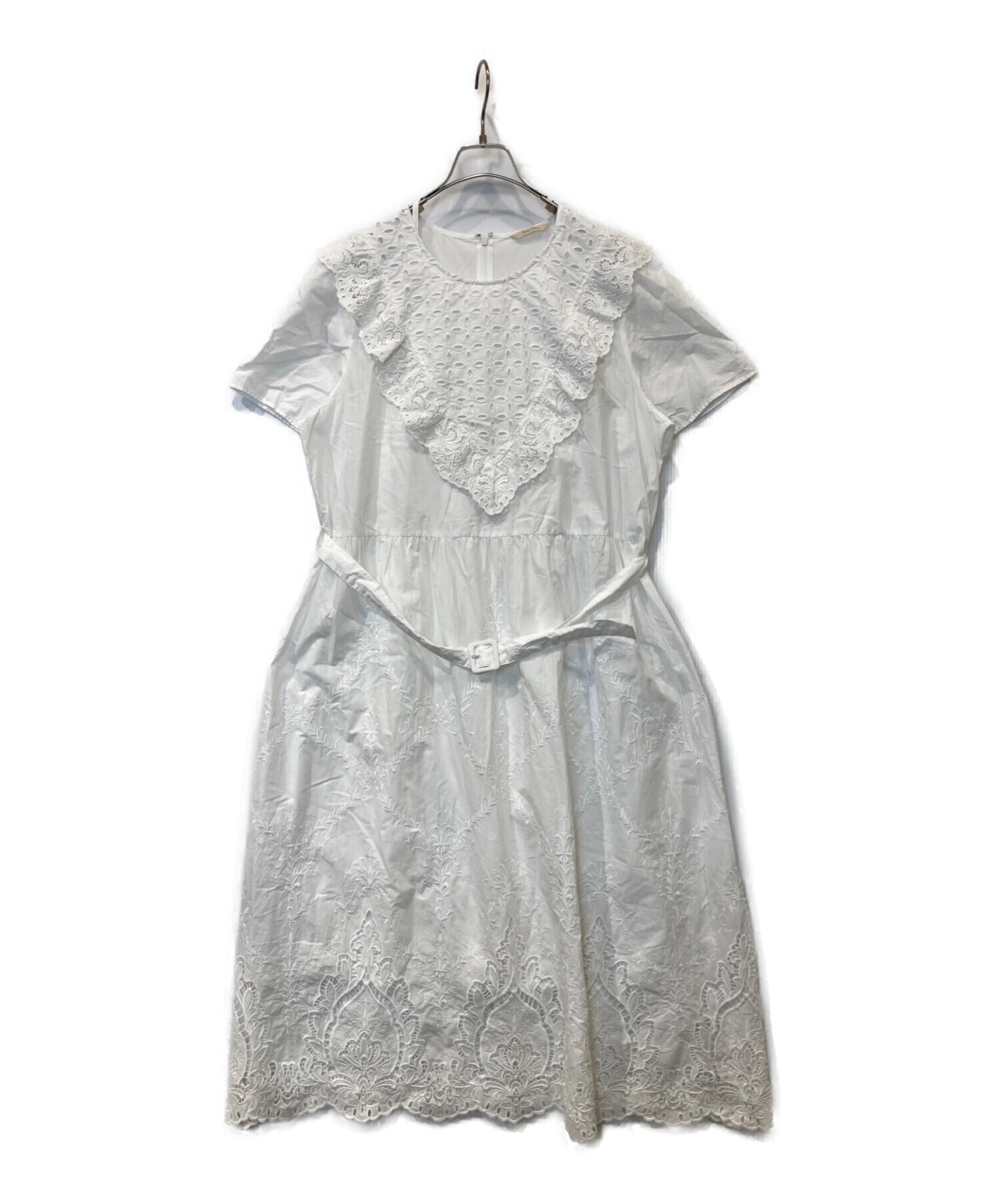 【新品未使用】Rose Tiara ローズティアラ 七分袖 46 4L 千鳥格子 中古・古着通販】Rose Tiara (ローズティアラ) アイレット刺繍マキシ丈