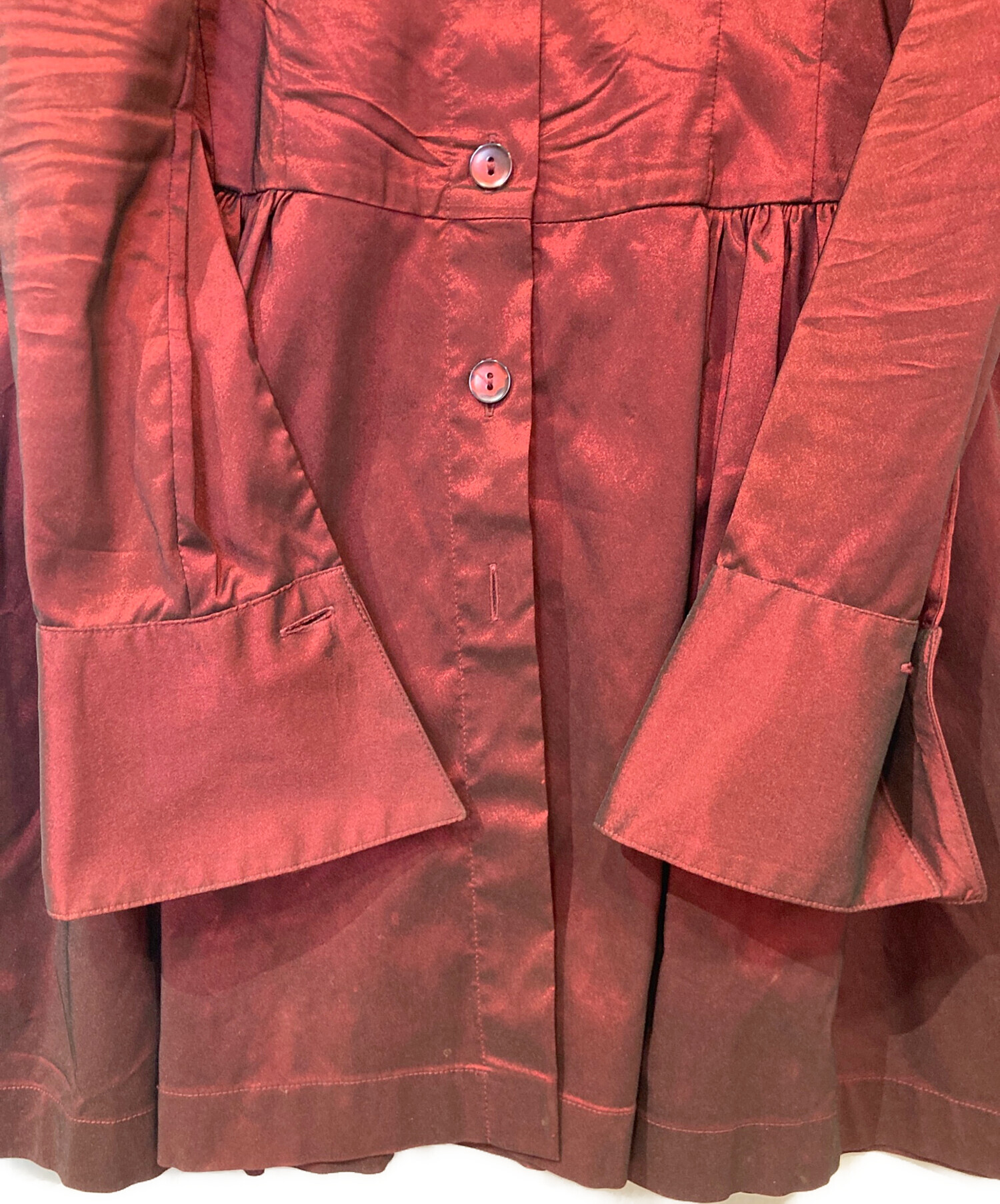 中古・古着通販】KENZO (ケンゾー) シャツワンピース レッド サイズ:38