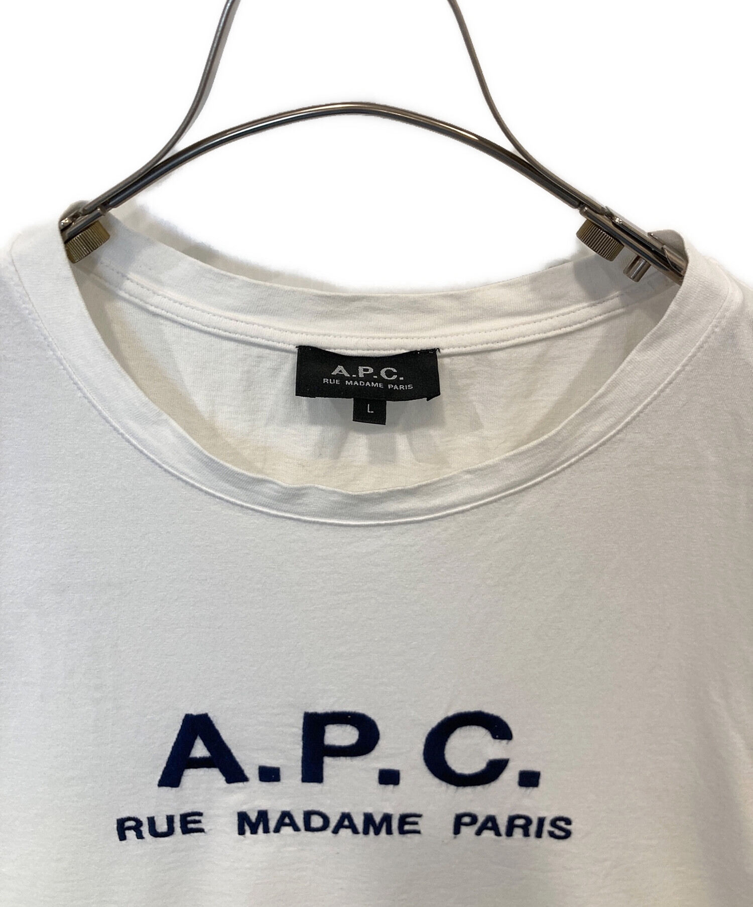 中古・古着通販】A.P.C. (アーペーセー) ロゴ刺繍クルーネックTシャツ