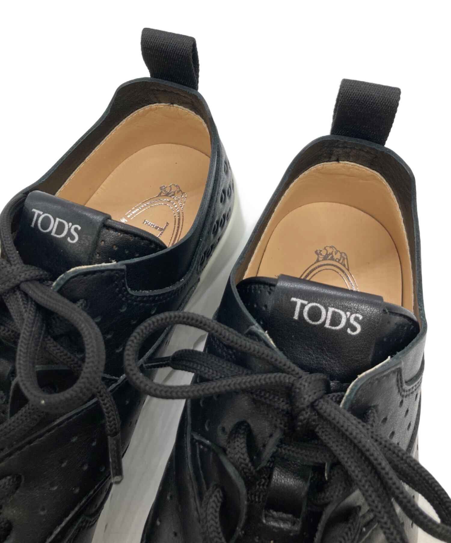 Tod’s スニーカー ブラック　レディース 36 中古・古着通販】TOD'S (トッズ) レザースニーカー ブラック サイズ:36