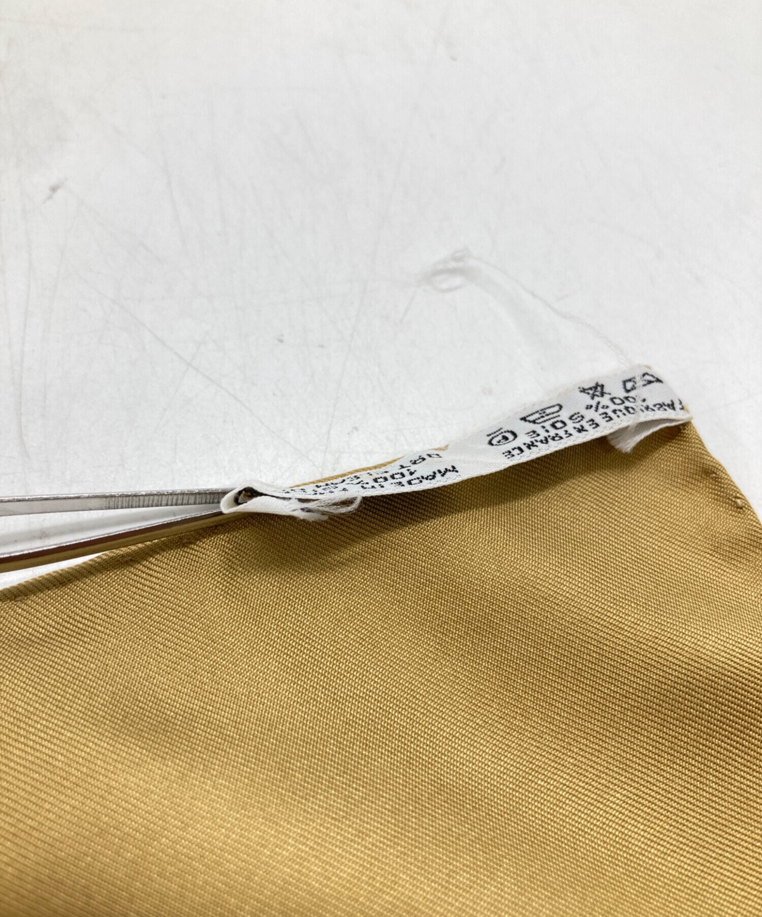 中古・古着通販】HERMES (エルメス) シルクスカーフ ホワイト×ブラウン