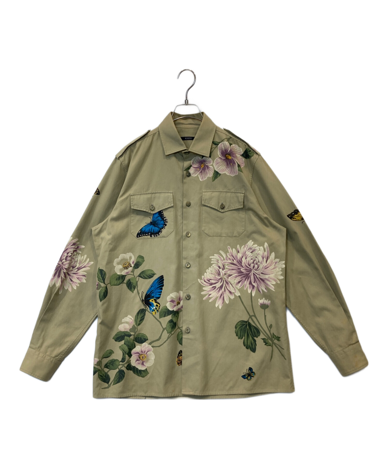 中古・古着通販】GUCCI (グッチ) フラワープリントミリタリーサファリ