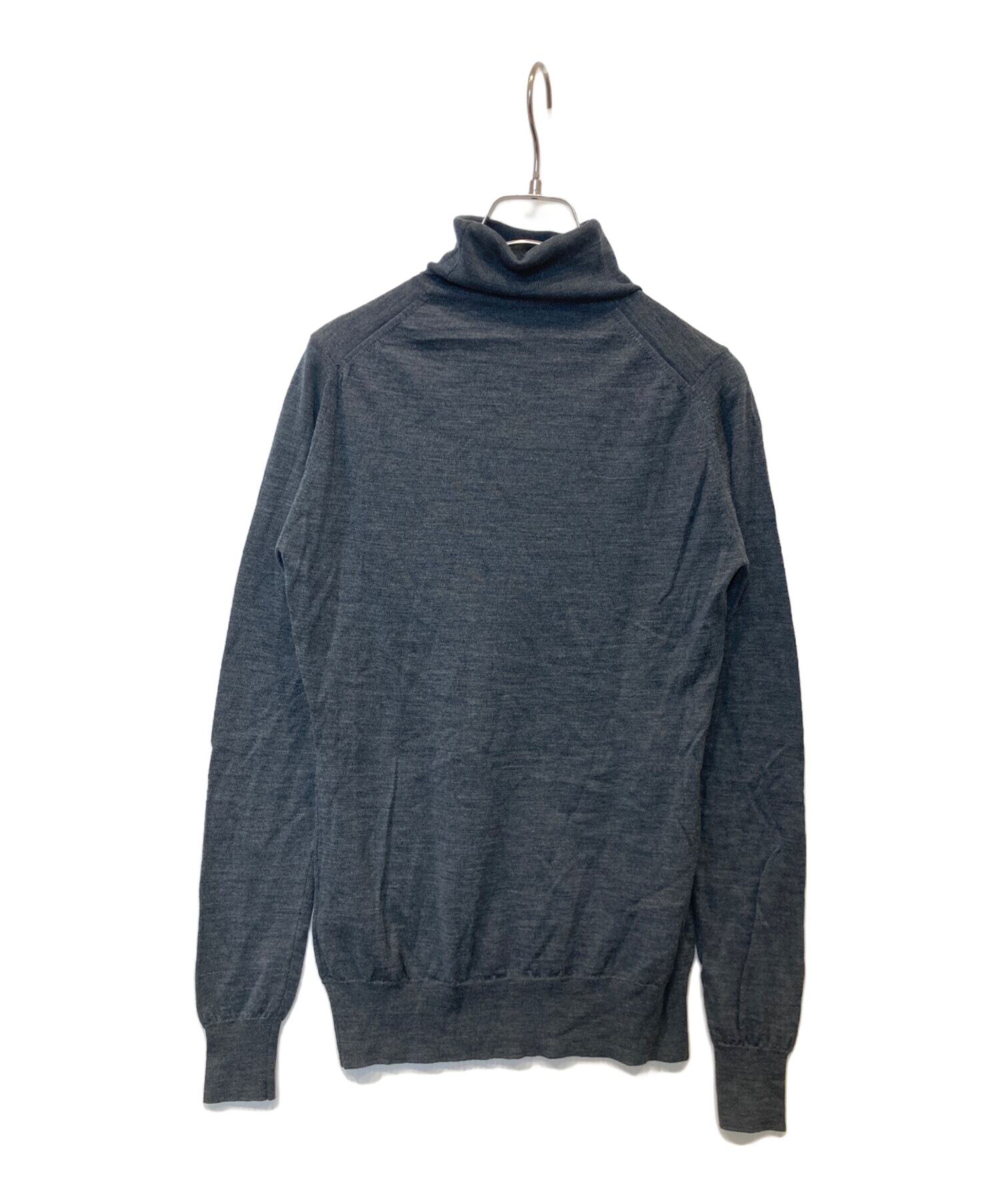 JOHN SMEDLEY - JOHN SMEDLEY ジョンスメドレー ニット・セーター XS 白xグレー 【古着】【中古】 中古・古着通販】JOHN SMEDLEY (ジョンスメドレー) タートルネック