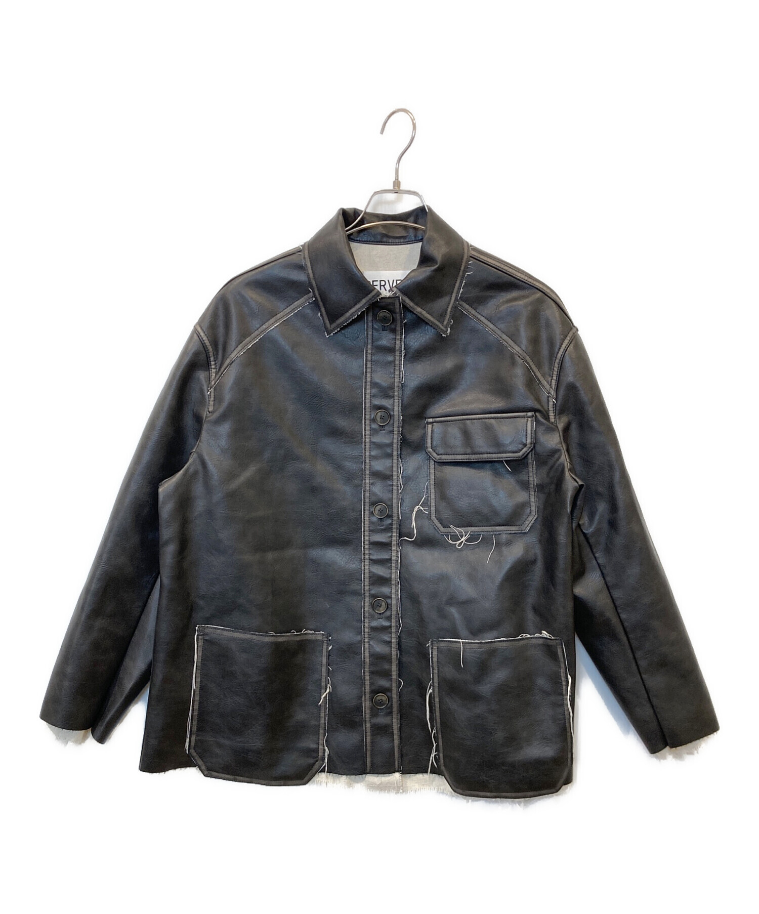 中古・古着通販】PERVERZE (パーバーズ) Washed Leather Jacket