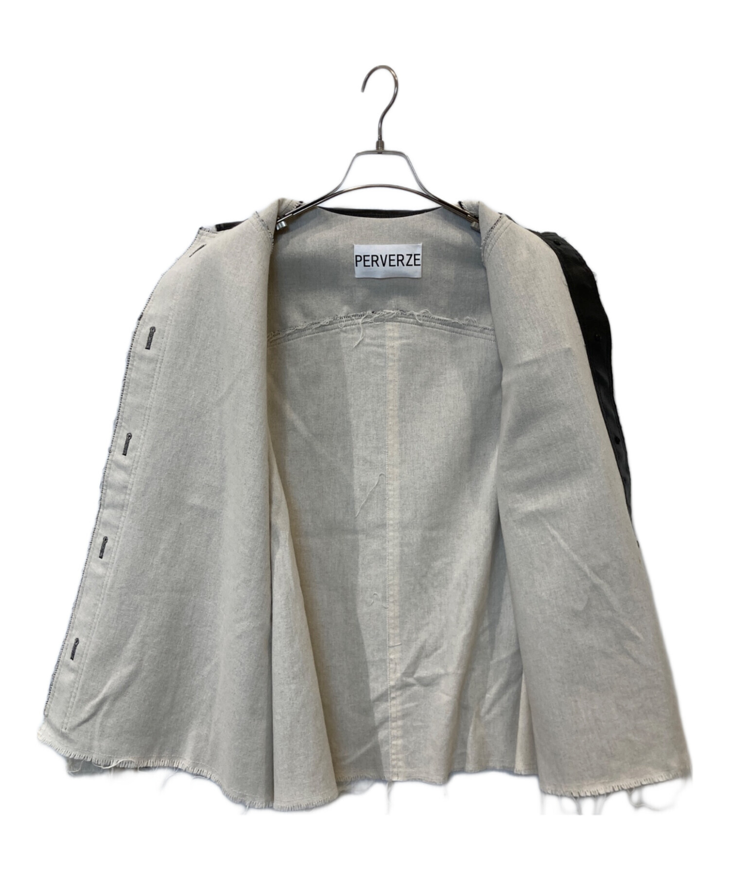 中古・古着通販】PERVERZE (パーバーズ) Washed Leather Jacket