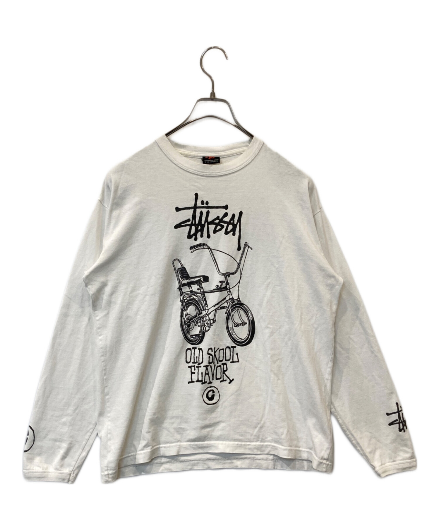 Stussy 長袖Tシャツ ホワイト Mサイズ 中古・古着通販】stussy (ステューシー) 長袖カットソー ホワイト