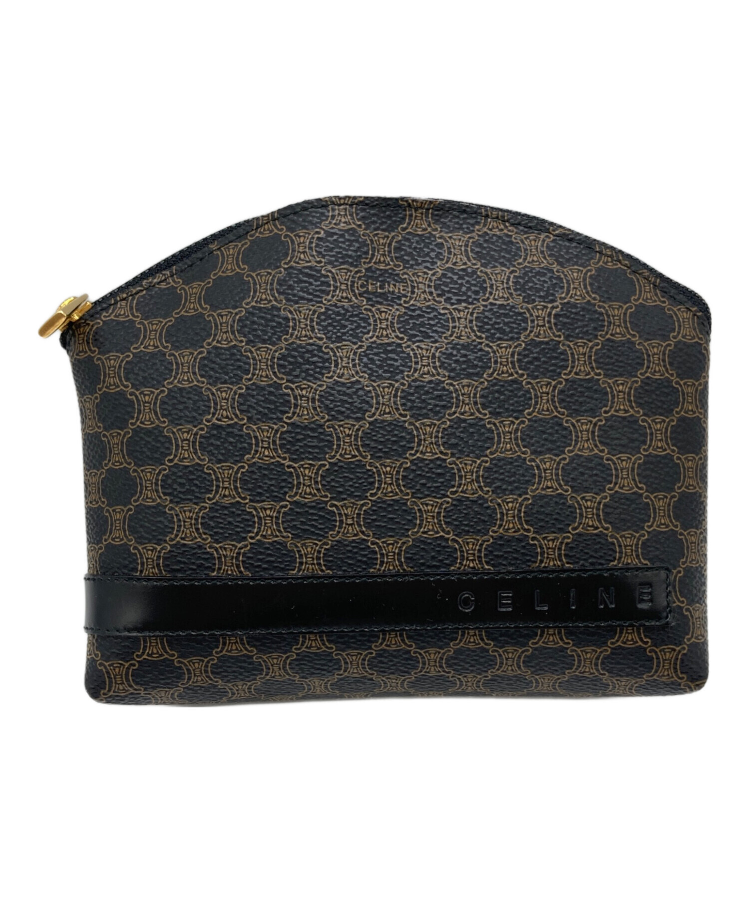 CELINE マカダム柄 ケース ポーチ 中古・古着通販】CELINE (セリーヌ) マカダム柄ポーチ M/00/2 ブラウン