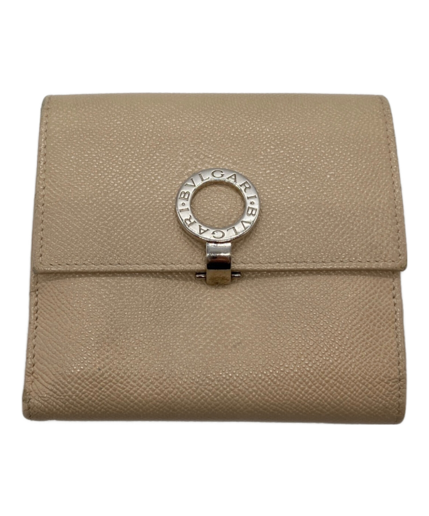 美品　ブルガリ Wホック 財布 二つ折り ベージュ 中古・古着通販】BVLGARI (ブルガリ) 2つ折り財布 ベージュ｜ブランド