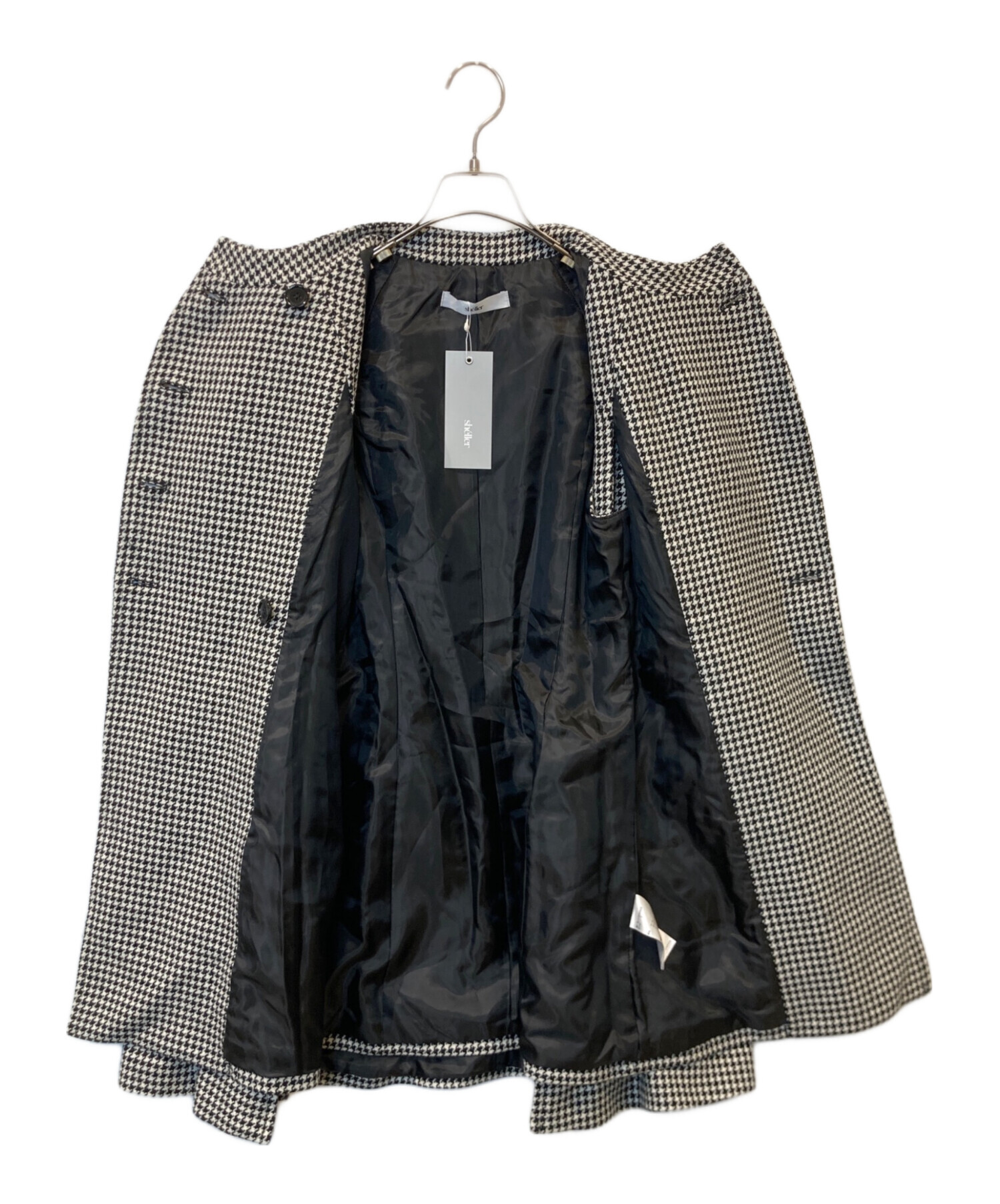 中古・古着通販】sheller (シェリエ) ハウンドトゥース ノーカラー