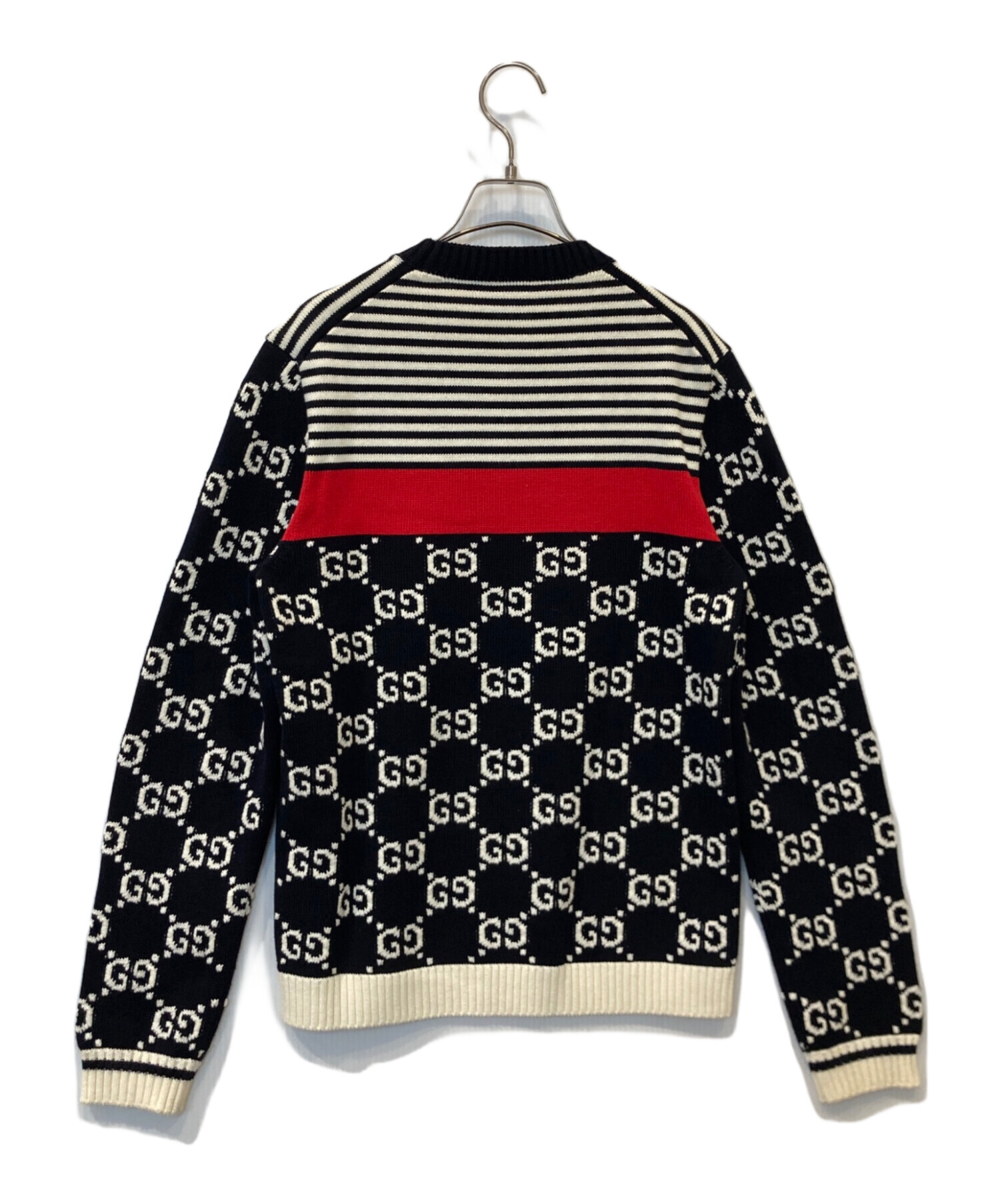 中古・古着通販】GUCCI (グッチ) GGジャガード ボーダー コットン プル