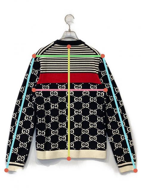 中古・古着通販】GUCCI (グッチ) GGジャガード ボーダー コットン プル