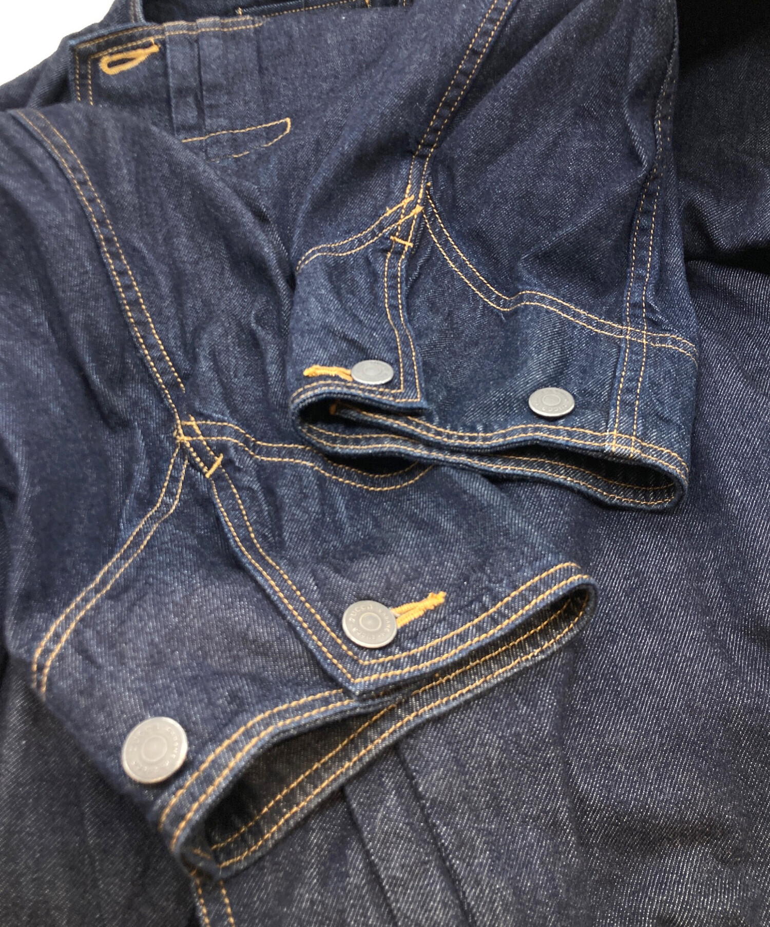 ZUCCA デニムジャケット6分〜7分袖、汚れ加工 中古・古着通販】ZUCCA (ズッカ) アシンメトリーデニムジャケット