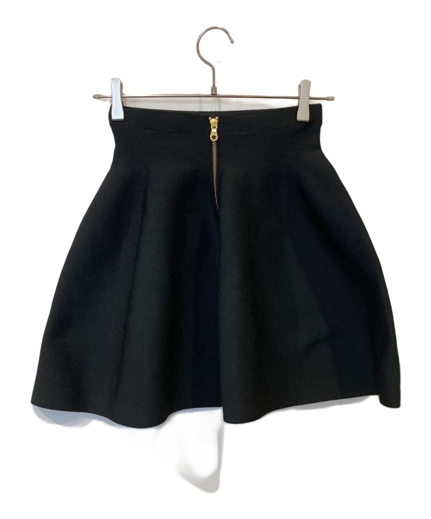 sheller シェリエ　センタースリット ミニスカート 中古・古着通販】sheller (シェリエ) ニットミニスカート ブラック