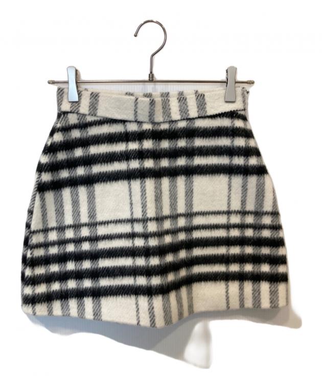 sheller シェリエ ツイードミニスカート M【限定Xmas sale！！ 中古・古着通販】sheller (シェリエ) ウール混チェックミニスカート