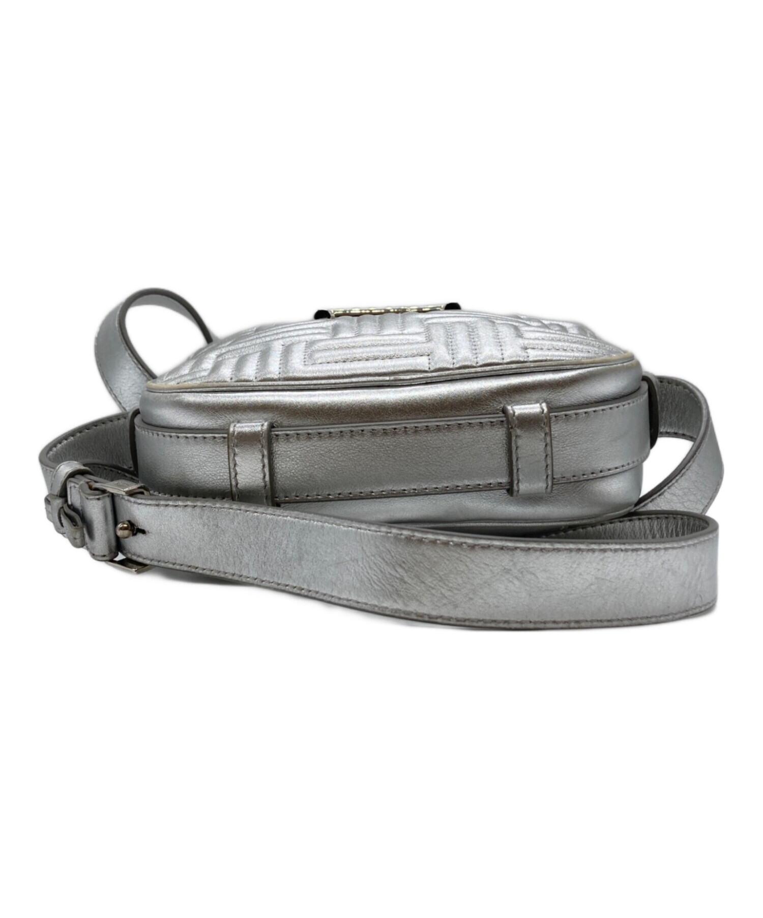 TOD'S スタッズ ショルダーバッグ シルバー 中古・古着通販】TOD'S (トッズ) ダブルT キルティングショルダー