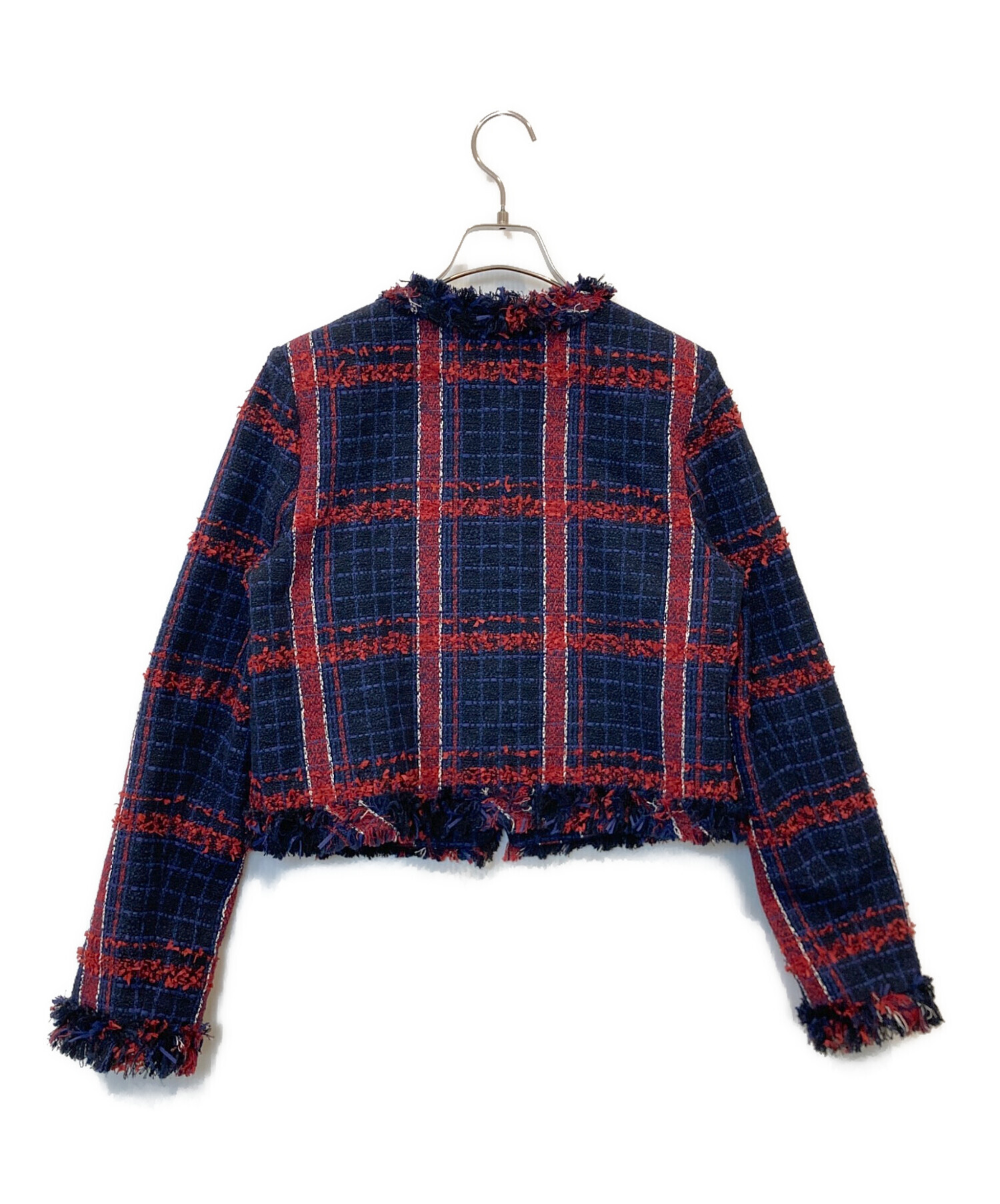 中古・古着通販】sheller (シェリエ) ノーカラーツイードジャケット