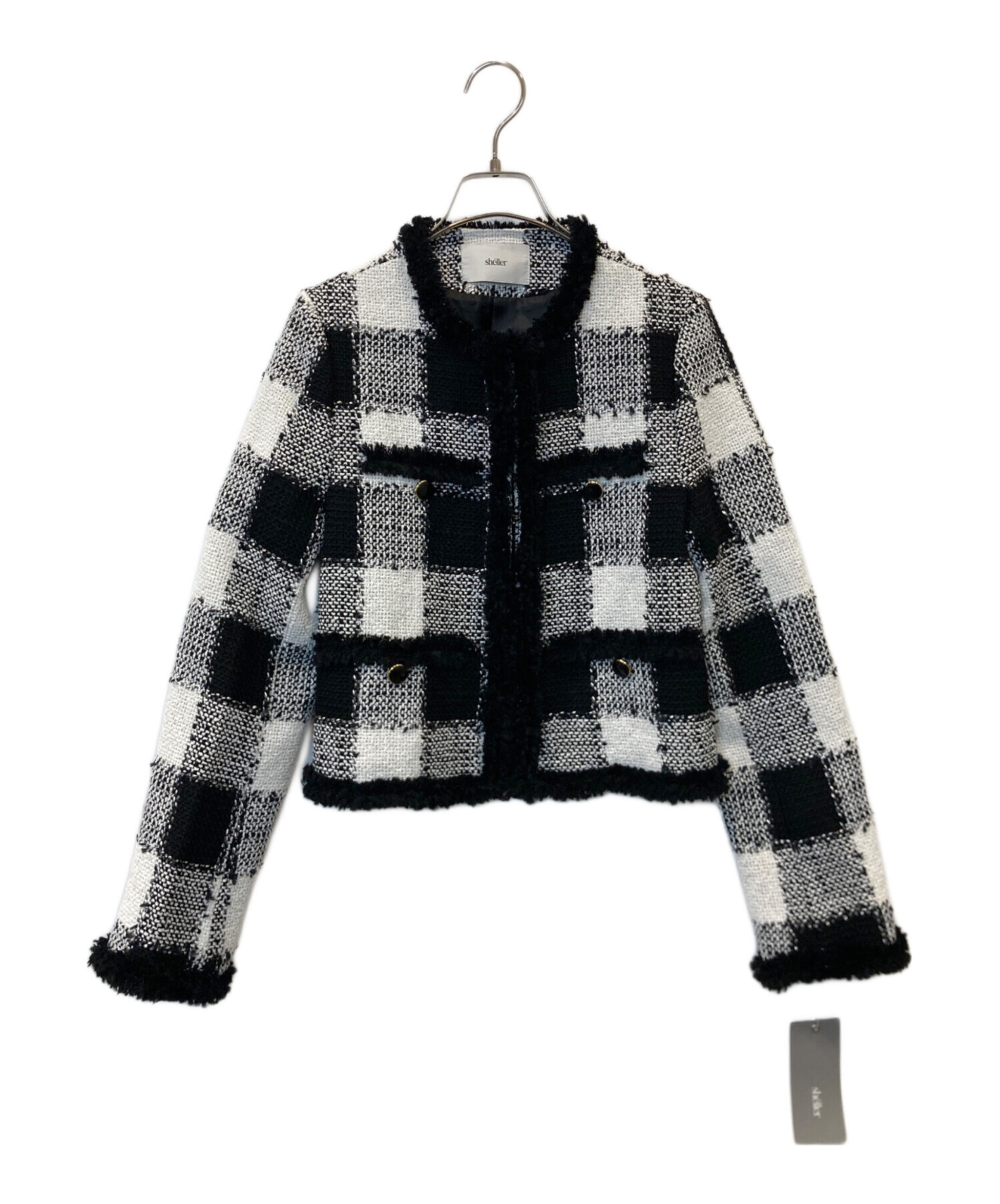 中古・古着通販】sheller (シェリエ) ギンガムツイードジャケット