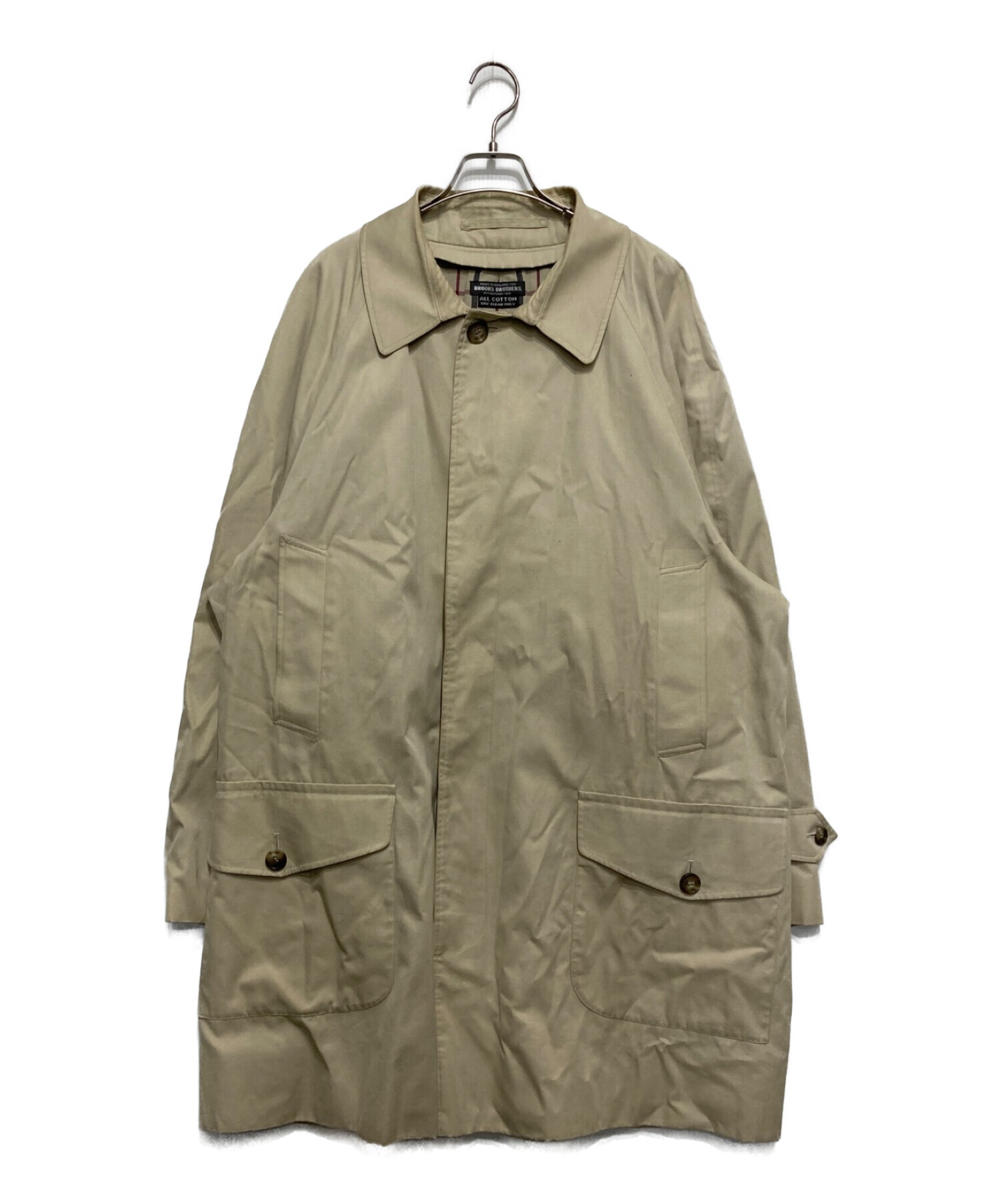 【希少】ブルックスブラザーズ 346 ステンカラー コート 4 ベージュ ♪ 中古・古着通販】BROOKS BROTHERS (ブルックスブラザーズ) 90'sステン