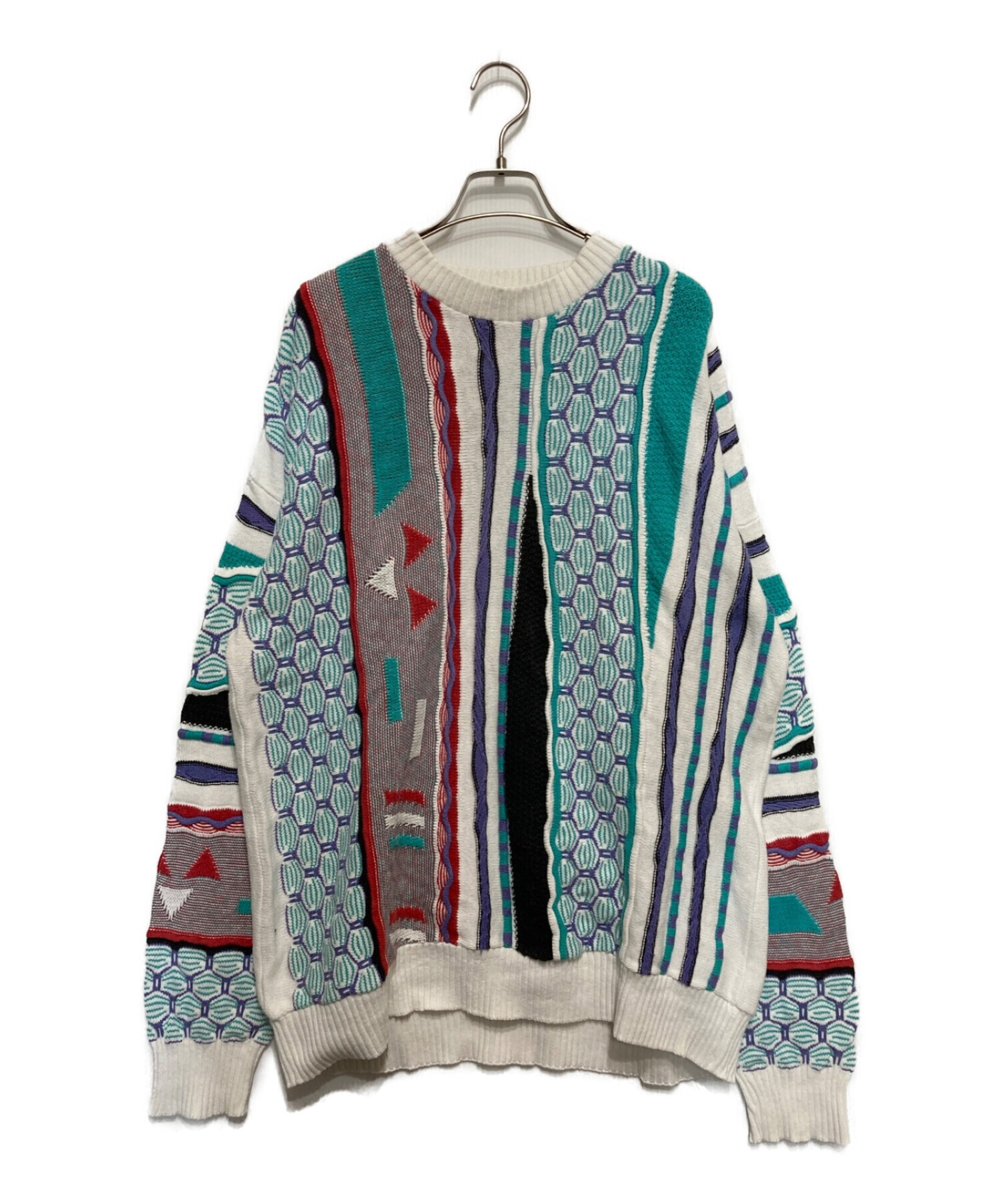 LONDONFOG 3Dニット LONDON FOG 総柄ニット 3Dニット ロンドンフォグ 