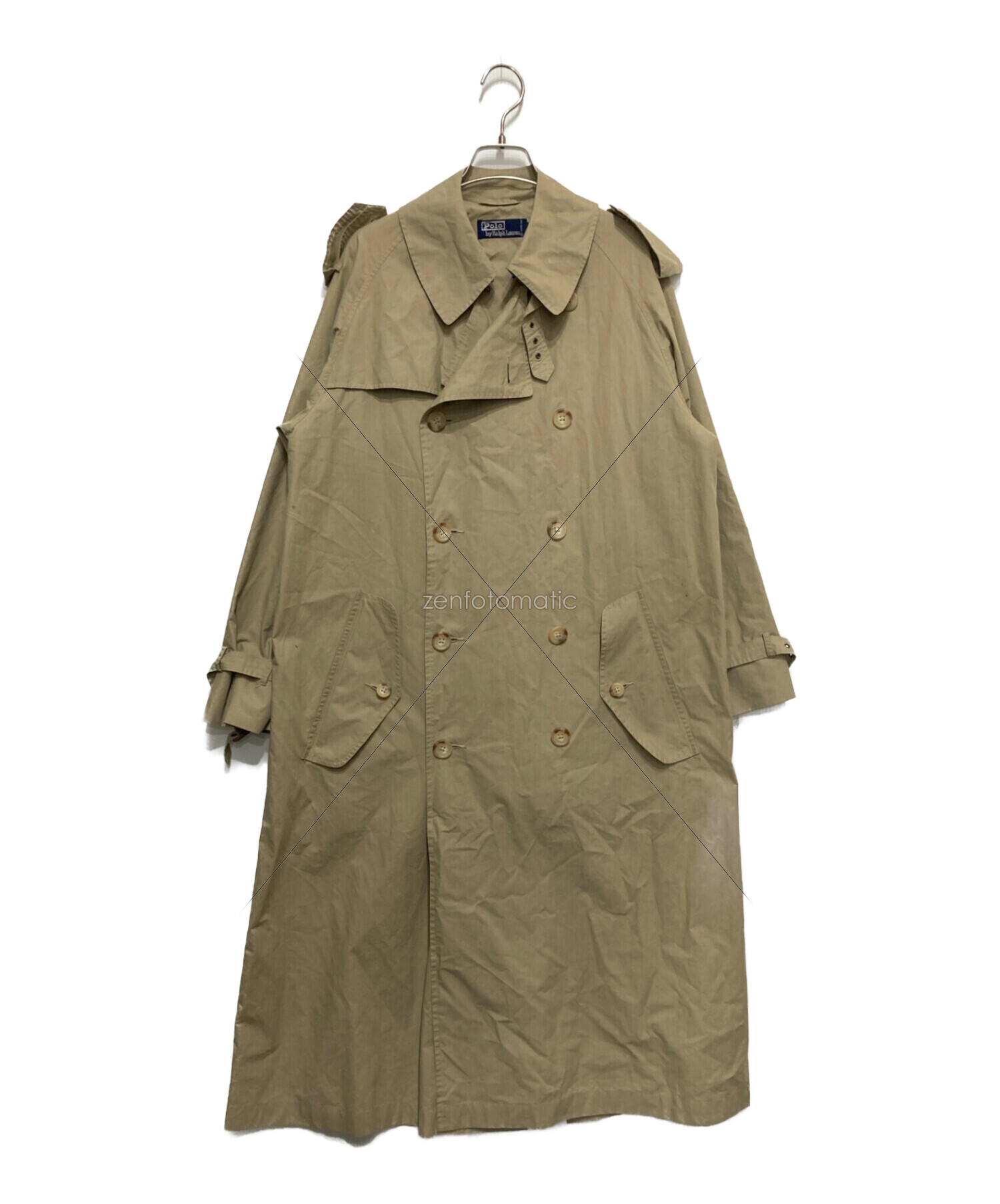 ポロバイ ラルフローレン　一枚袖 トレンチ コート　イタリア製　ロング丈　90s ポロバイ ラルフローレン 一枚袖 トレンチ コート イタリア製 ロング丈