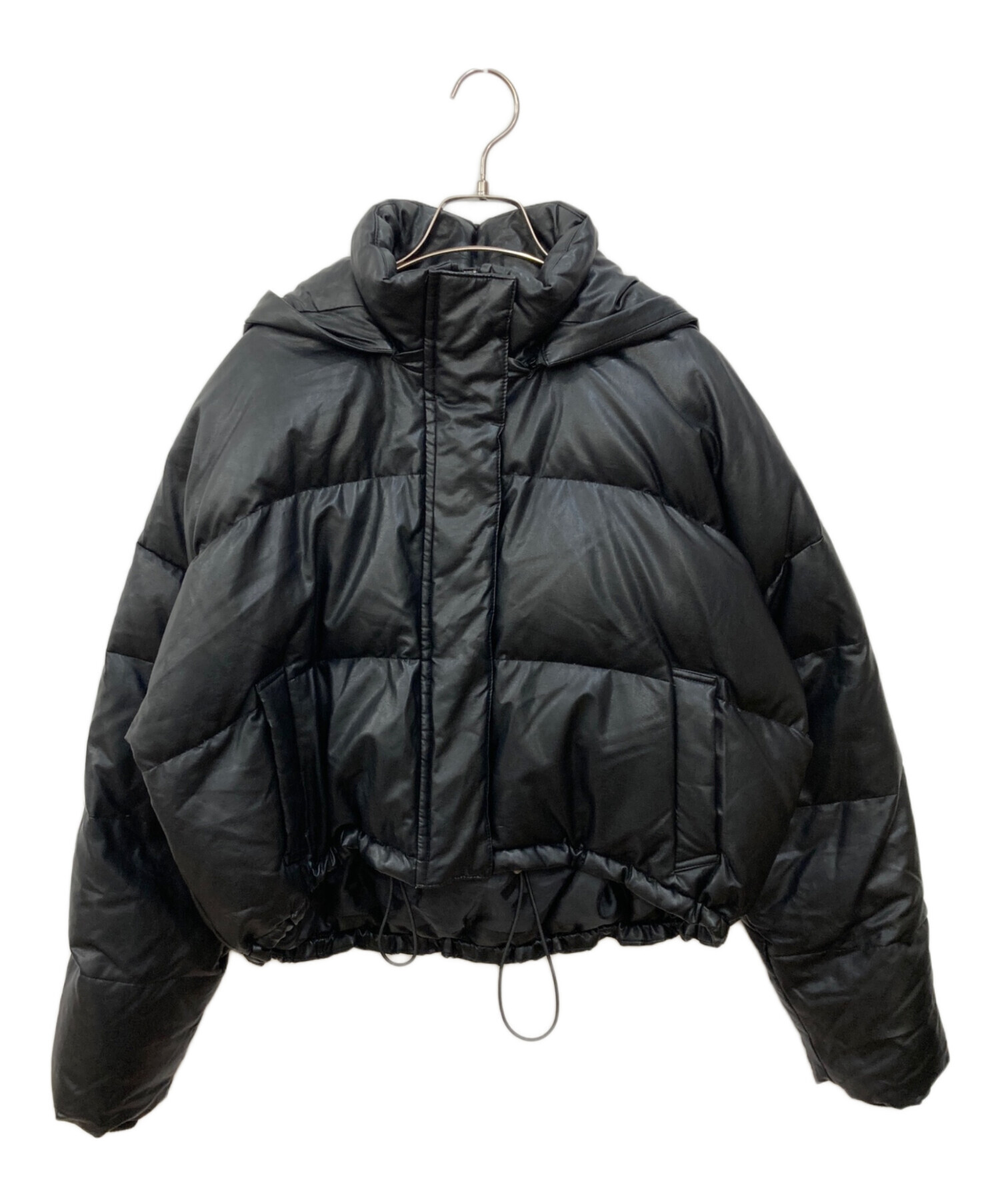 GYDA ダウンジャケット 黒 GYDA ダウンコート ダウンジャケット GDベルト付きフェイク