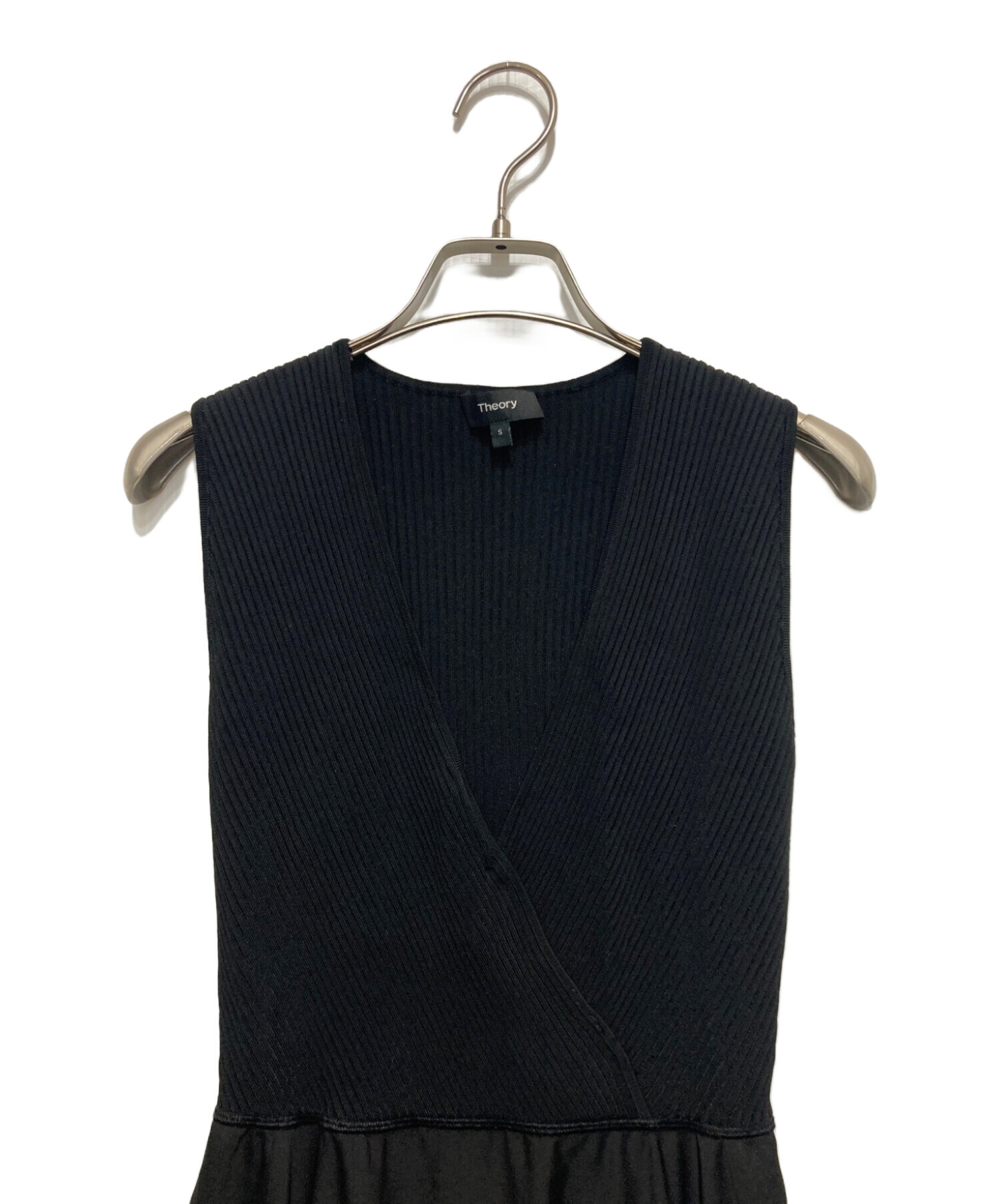 中古・古着通販】theory (セオリー) ノースリーブワンピース ブラック
