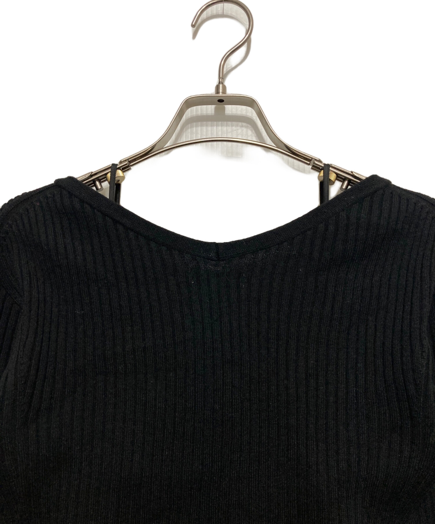 FRAY.I.D チュールプリーツスカート コンビリブニットワンピース ブラック frayid チュールプリーツスカートコンビリブニットワンピース