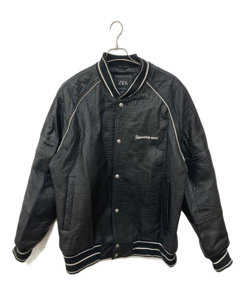 中古・古着通販】ZARA (ザラ) レザーブルゾン ブラック サイズ