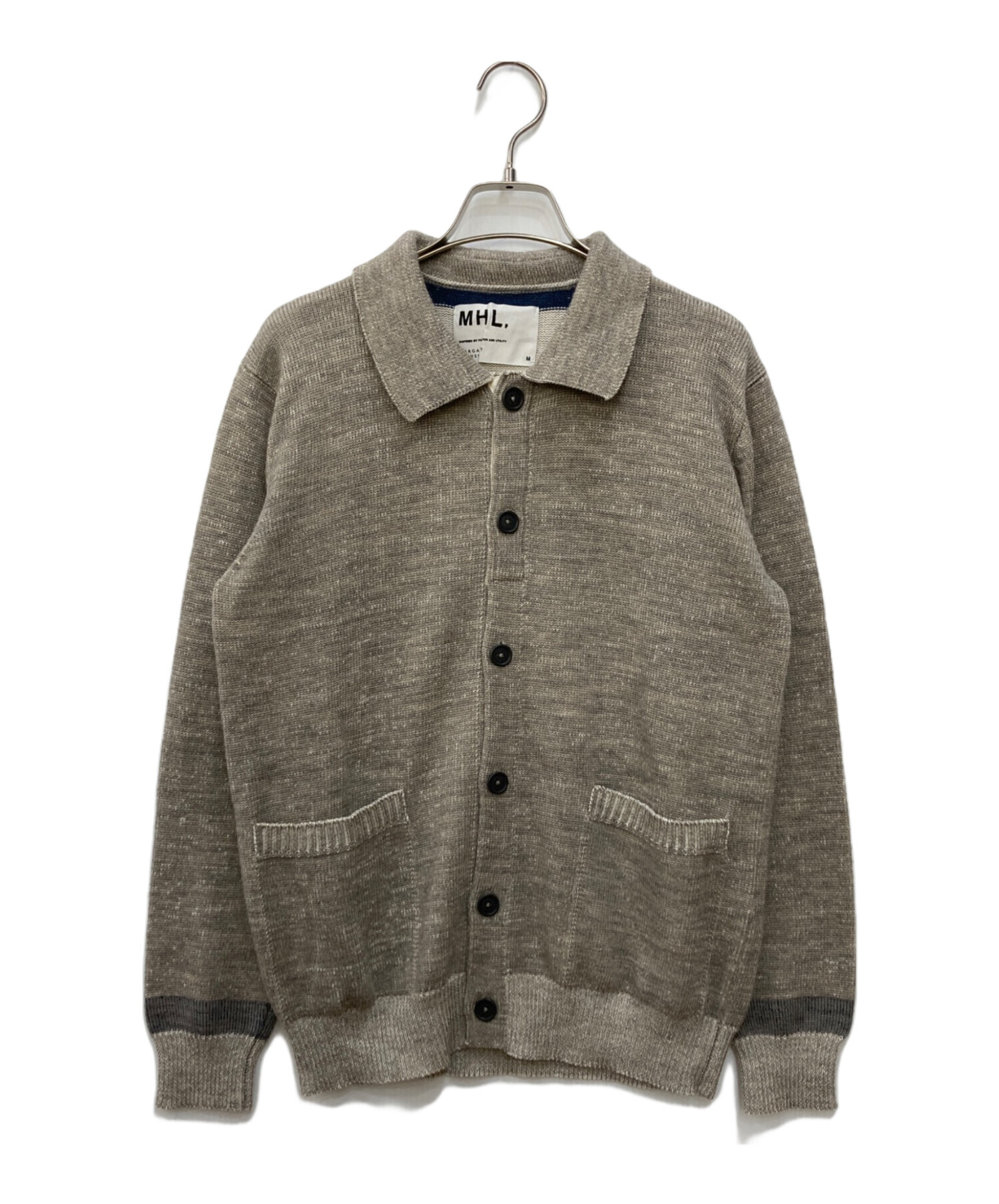 MHL. マーガレットハウエル ウール100 カーディガン ベージュ 厚手