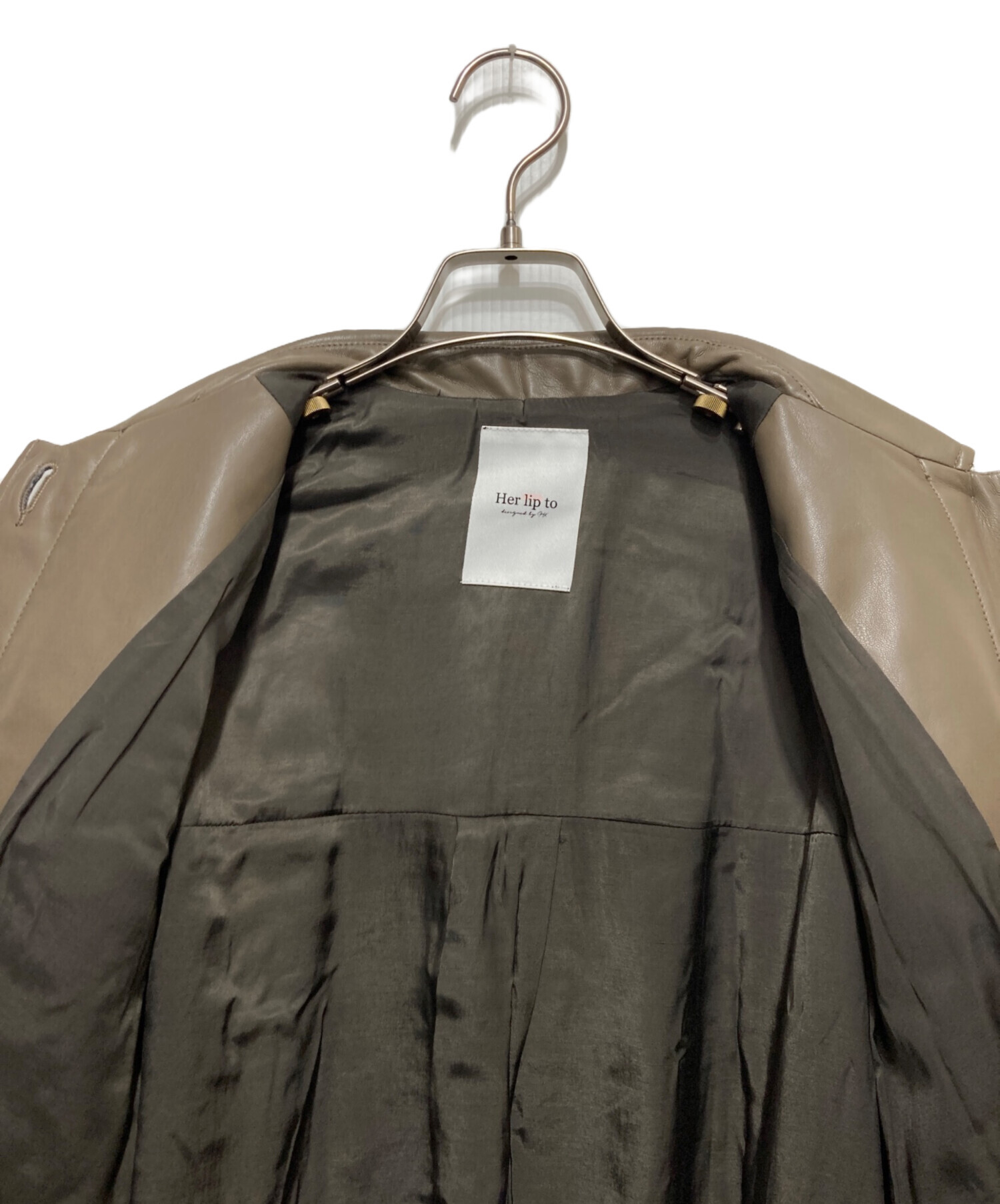 ハーリップトゥ　ジャケット　新品タグ付き 中古・古着通販】Her lip to (ハーリップトゥ) ヴィーガンレザーベル