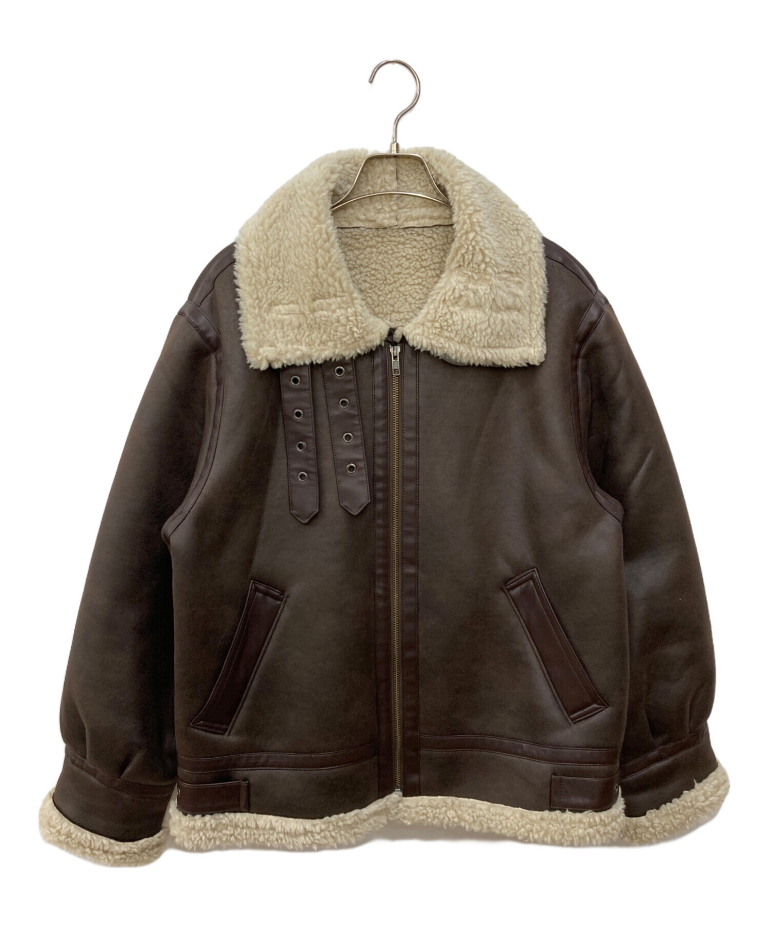 アングリッド　未使用品　フェイクレザーボアブルゾン　レディース　アウタームートン フェイクムートンボリュームブルゾン[品番：MKSW0026242