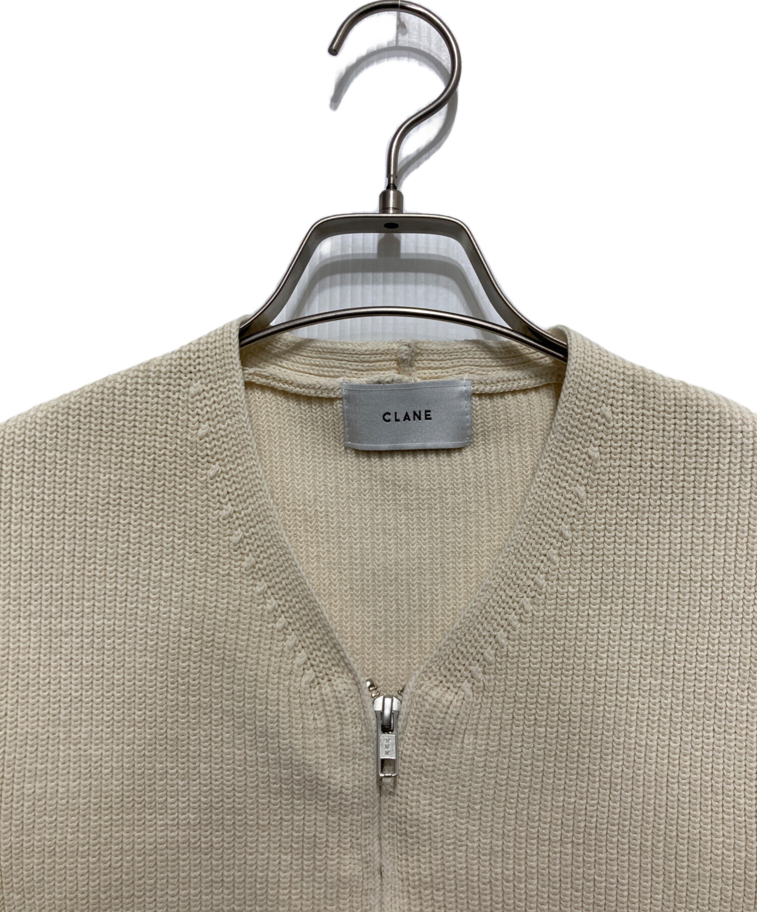 中古・古着通販】CLANE (クラネ) ZIP COMPACT KNIT VEST アイボリー
