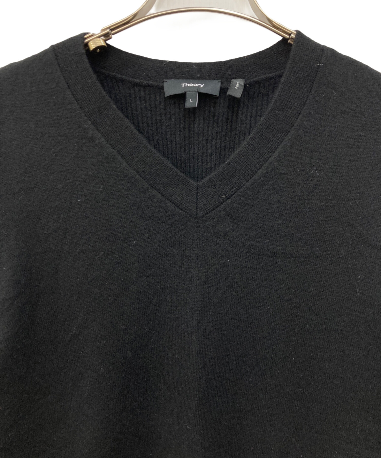 未使用タグ＊Theory コットンカシミヤニット　ブラック 中古・古着通販】theory (セオリー) カシミヤニット ブラック サイズ:L