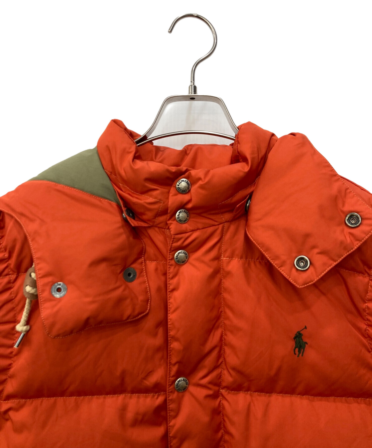 POLO RALPH LAUREN ダウンベスト XS 赤に近いオレンジ 中古・古着通販】POLO RALPH LAUREN (ポロ・ラルフローレン