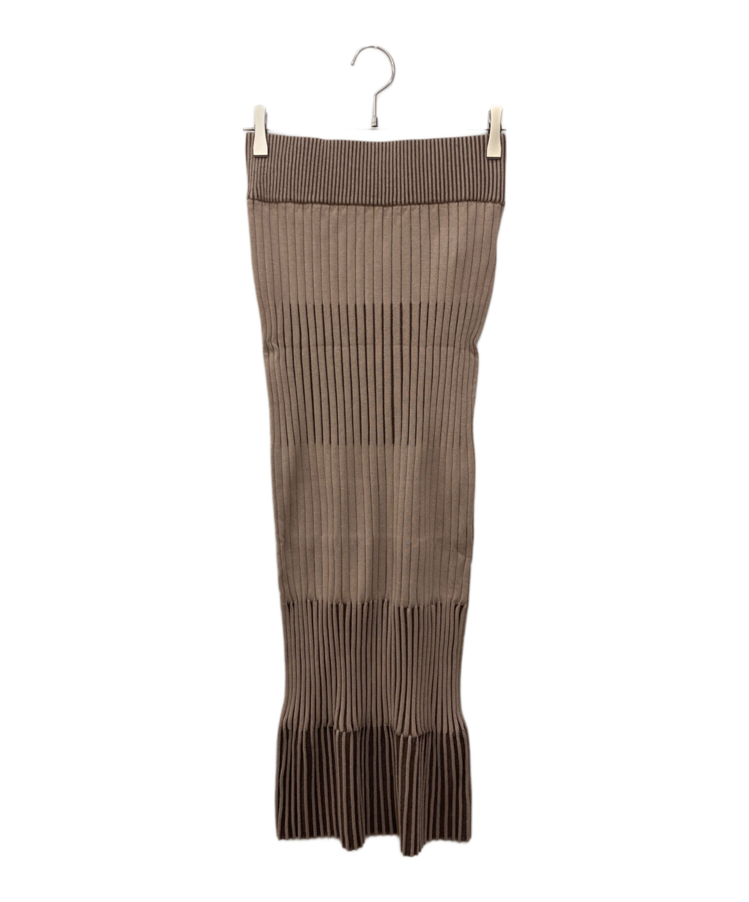 【未使用】NOBLEノーブル　ランダムバイカラーリブニットスカート2 Noble（ノーブル）の「ランダムバイカラーリブニットスカート2