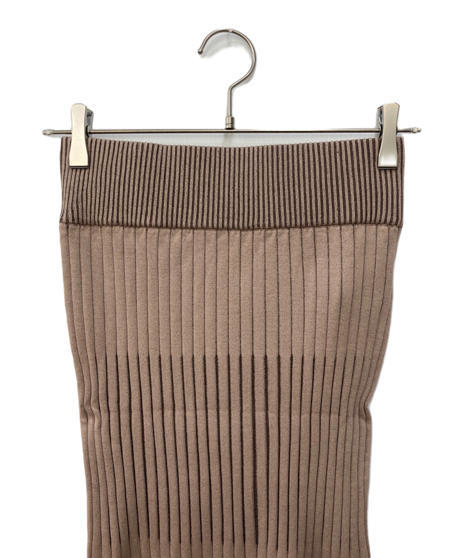 【未使用】NOBLEノーブル　ランダムバイカラーリブニットスカート2 Noble（ノーブル）の「ランダムバイカラーリブニットスカート2