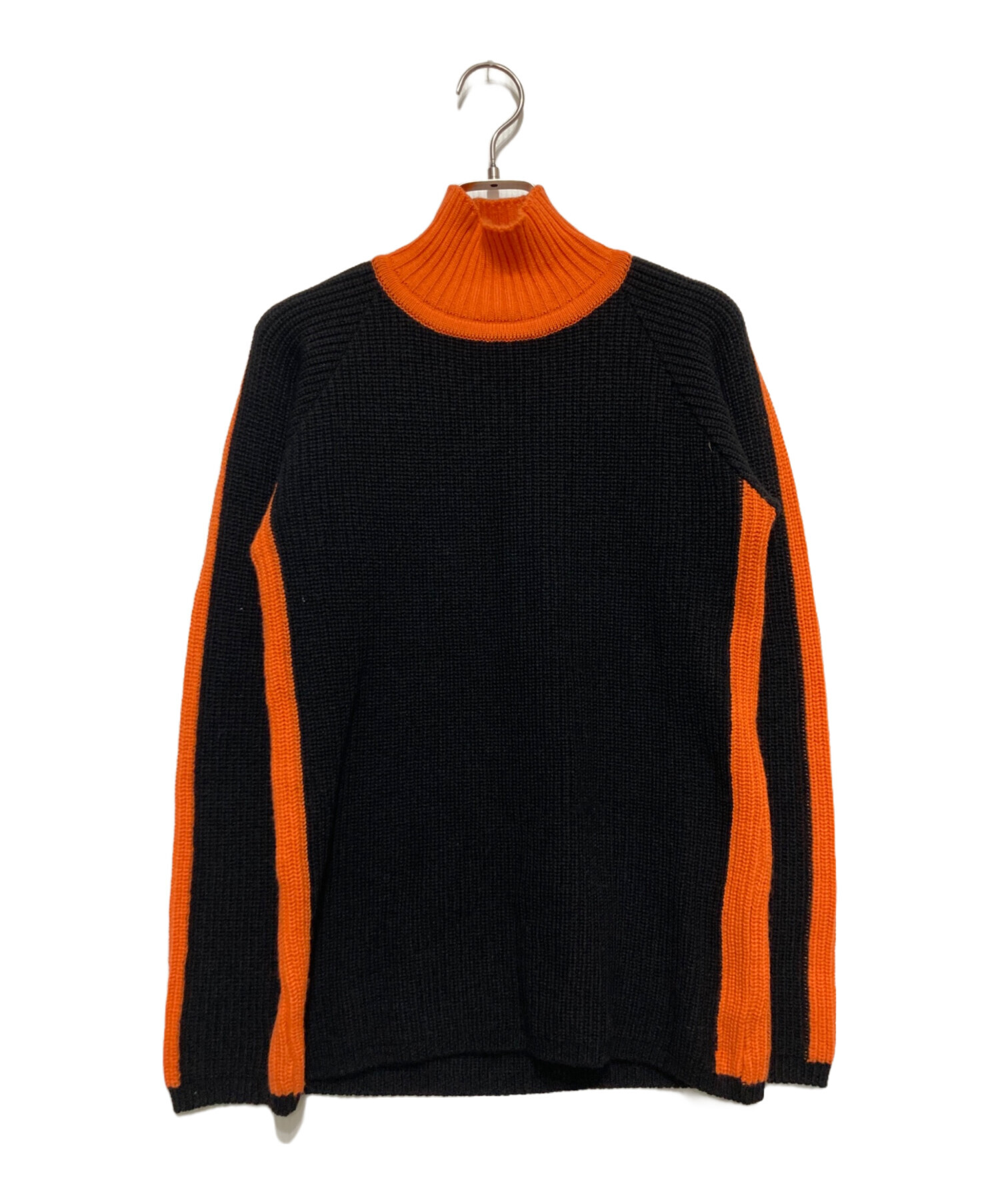 Butcher products ショールカラーニット オレンジ×黒 中古・古着通販】wjk (ダブルジェイケー) ニット ブラック×オレンジ