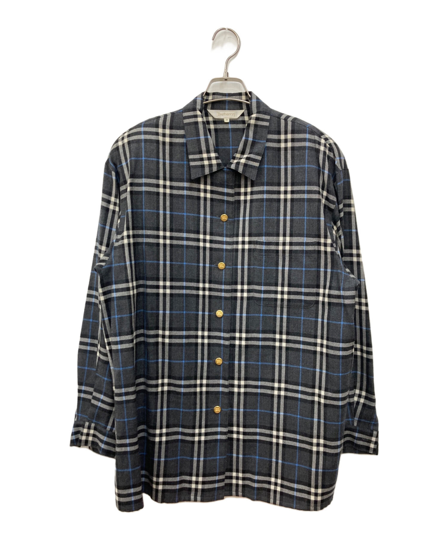 Burberry'sバーバリーズ ビンテージ ペイズリーチェック パールボタンブラウス シャツ【9】【LSHA78053】 Burberry'sバーバリーズ ビンテージ ペイズリーチェック パールボタン