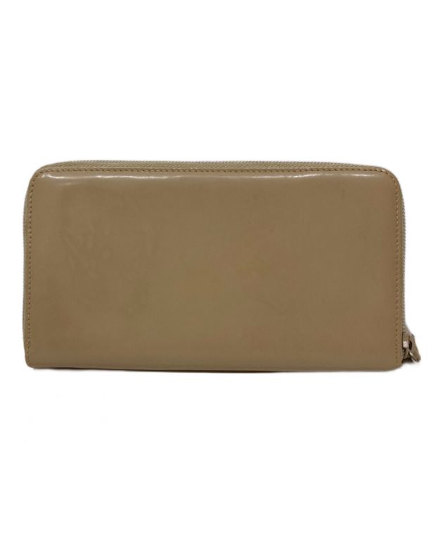 PRADA ベージュ長財布 中古・古着通販】PRADA (プラダ) パテントレザー長財布 ベージュ