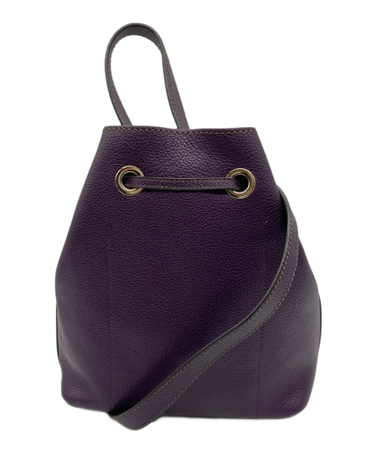 中古・古着通販】FURLA (フルラ) レザーショルダーバッグ パープル 