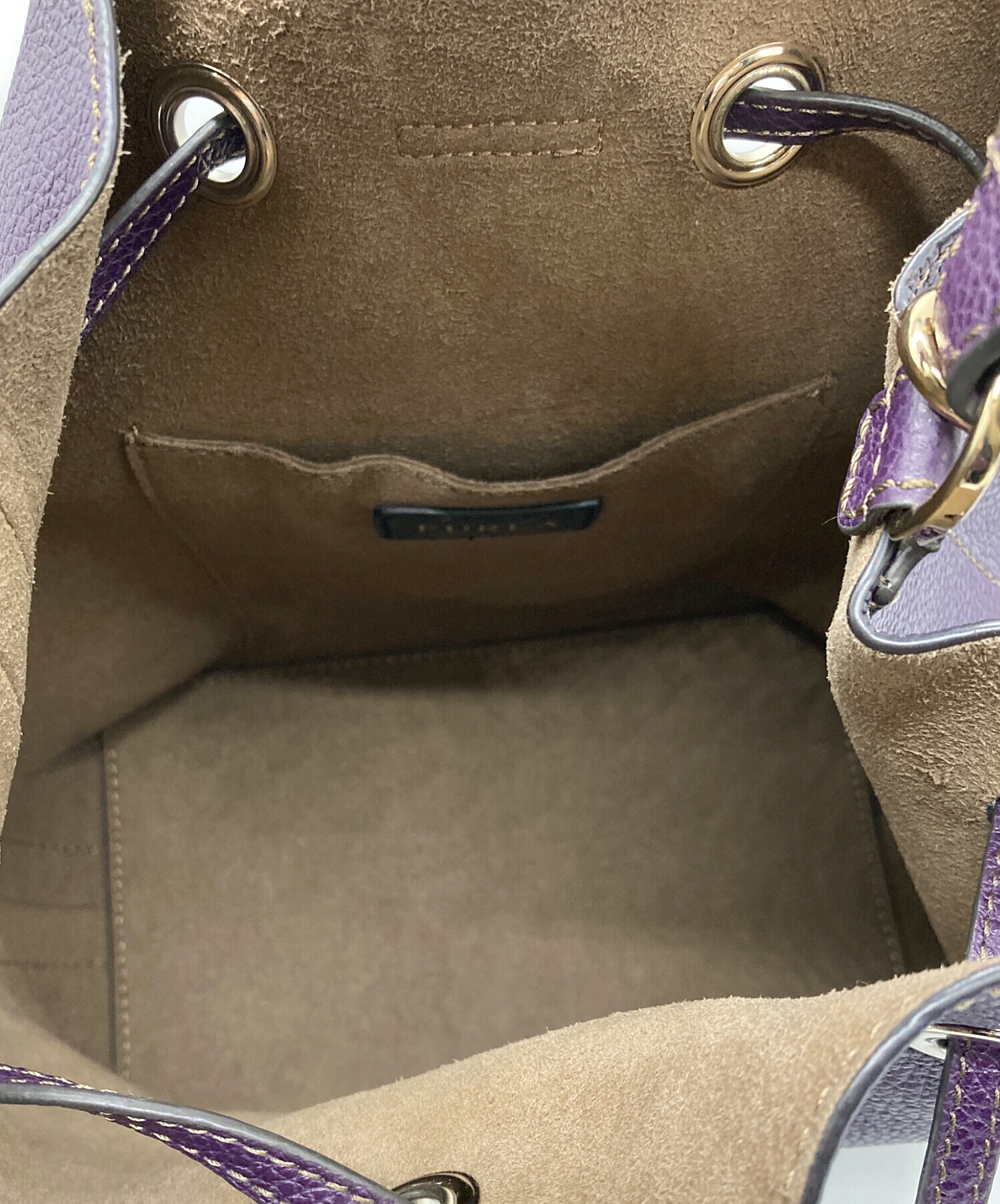 中古・古着通販】FURLA (フルラ) レザーショルダーバッグ パープル 