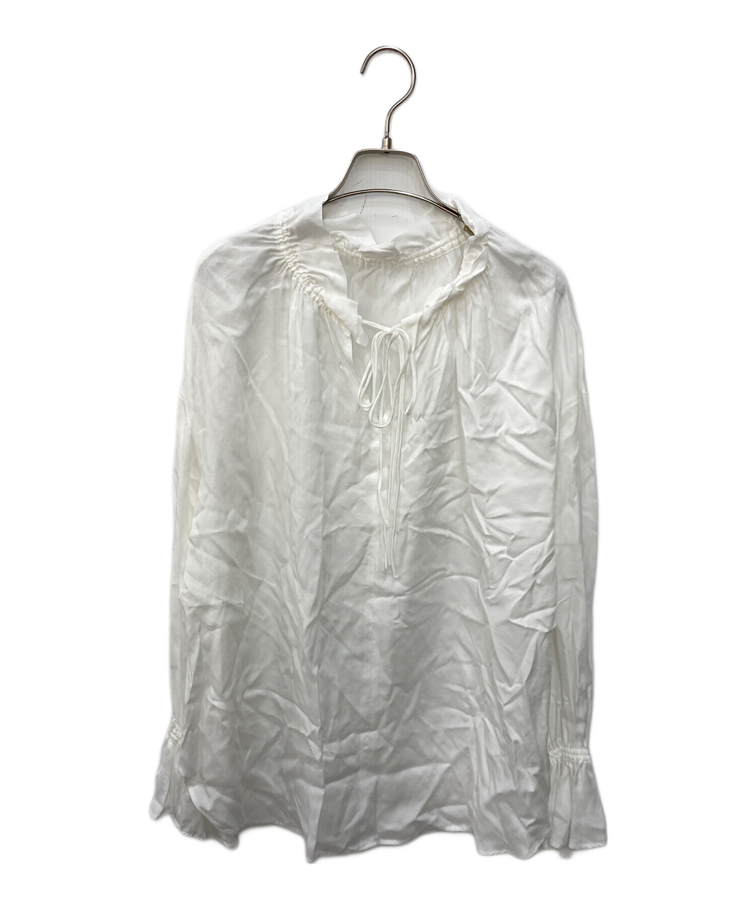 NOBLE＊2WAYストリングスラッフルLSブラウス 新品 NOBLE ノーブル 2WAYストリングスラッフルブラウス セール】《追加