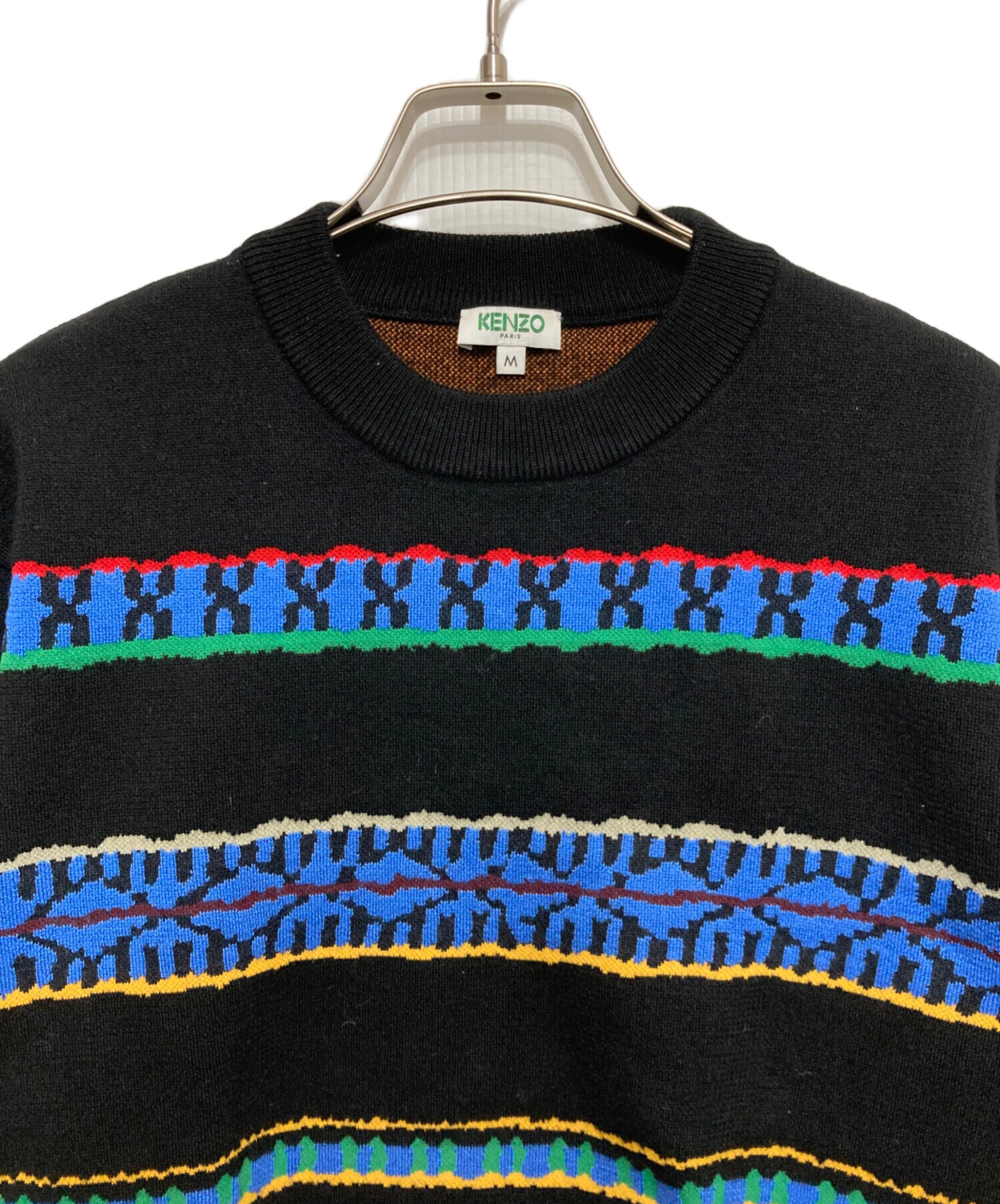 中古・古着通販】KENZO (ケンゾー) Peruvian Stripes Knit ブラック