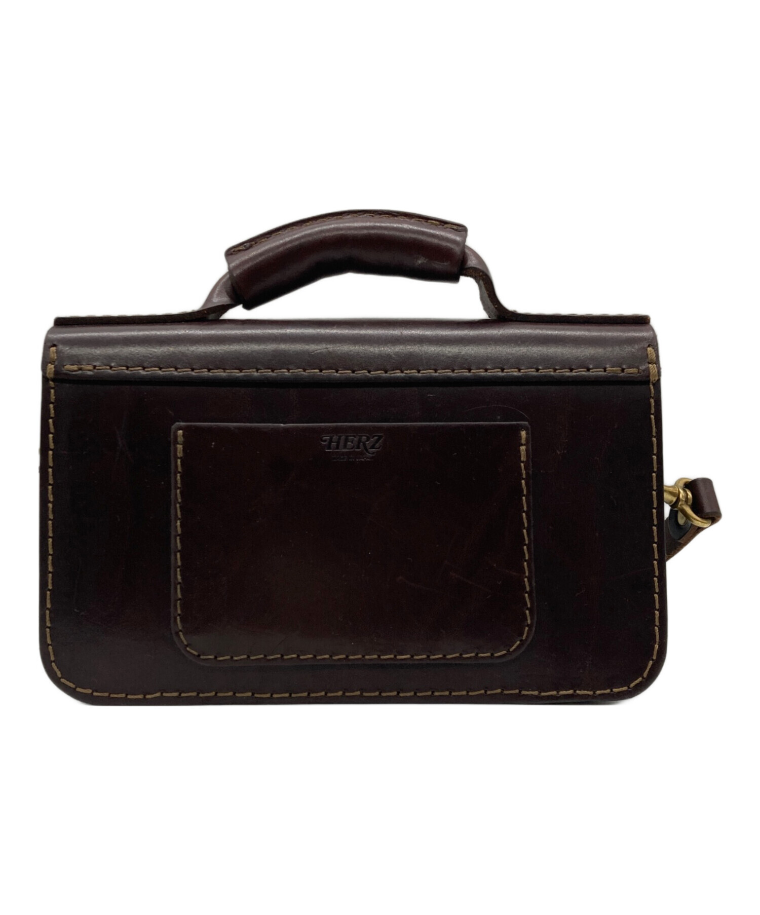 HERZ サッチェルバッグ 中古・古着通販】Herz (ヘルツ) 2wayサッチェルバッグ ブラウン