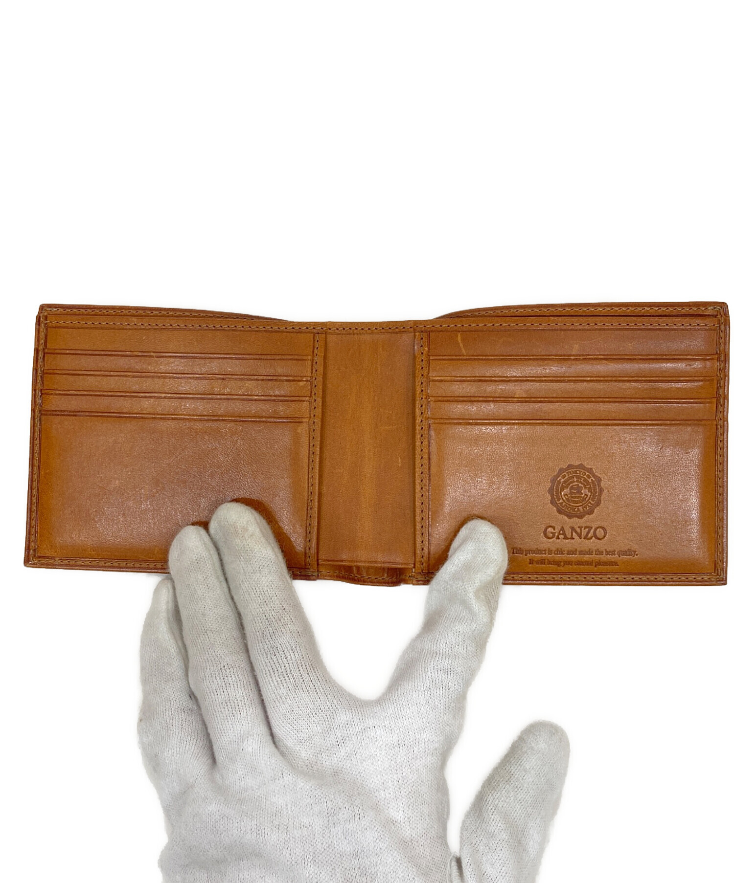 【イオン広店】 中古 GANZO | ガンゾ 二つ折り財布 ブラウン 【124】 GANZO - 【イオン広店】 中古 GANZO | ガンゾ 二つ折り財布 ブラウン
