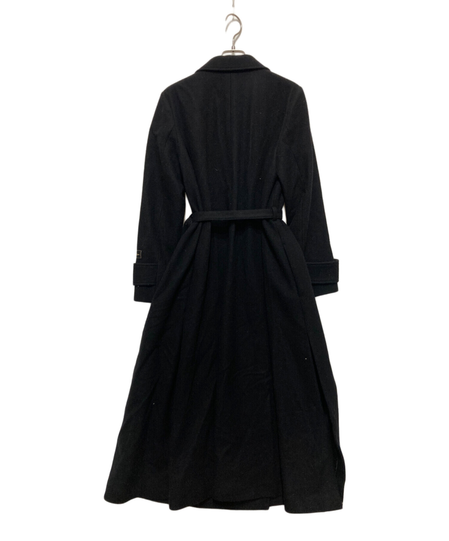 中古・古着通販】Ameri (アメリ) ベルトフレアロングコート ブラック 